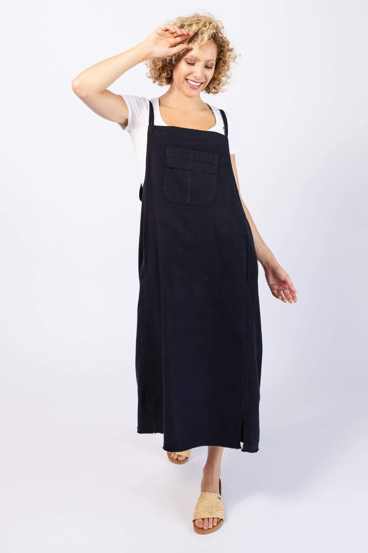 Surya Ethical Cotton Sirena Pinafore | Black