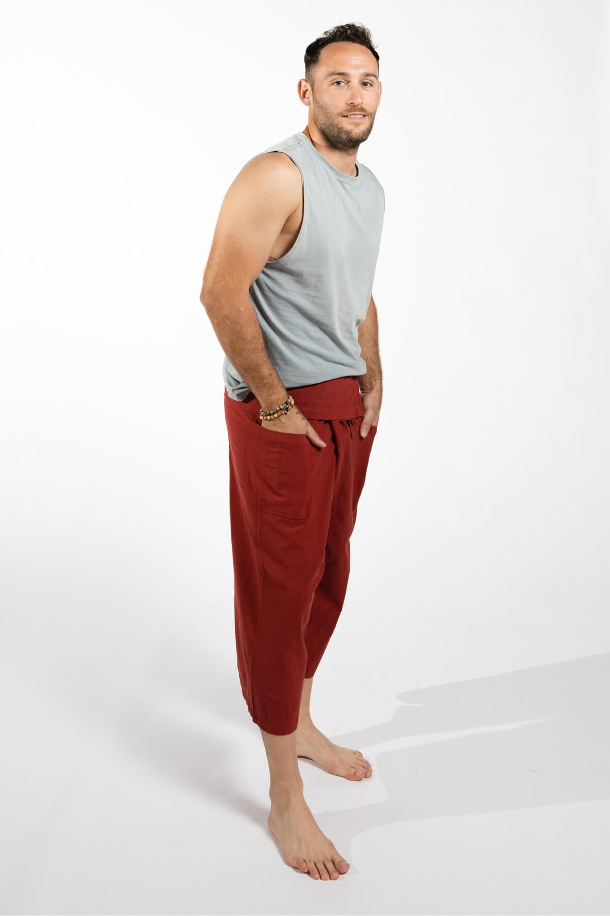 Surya Cotton Short Fisherman Pants for Men - right side view
