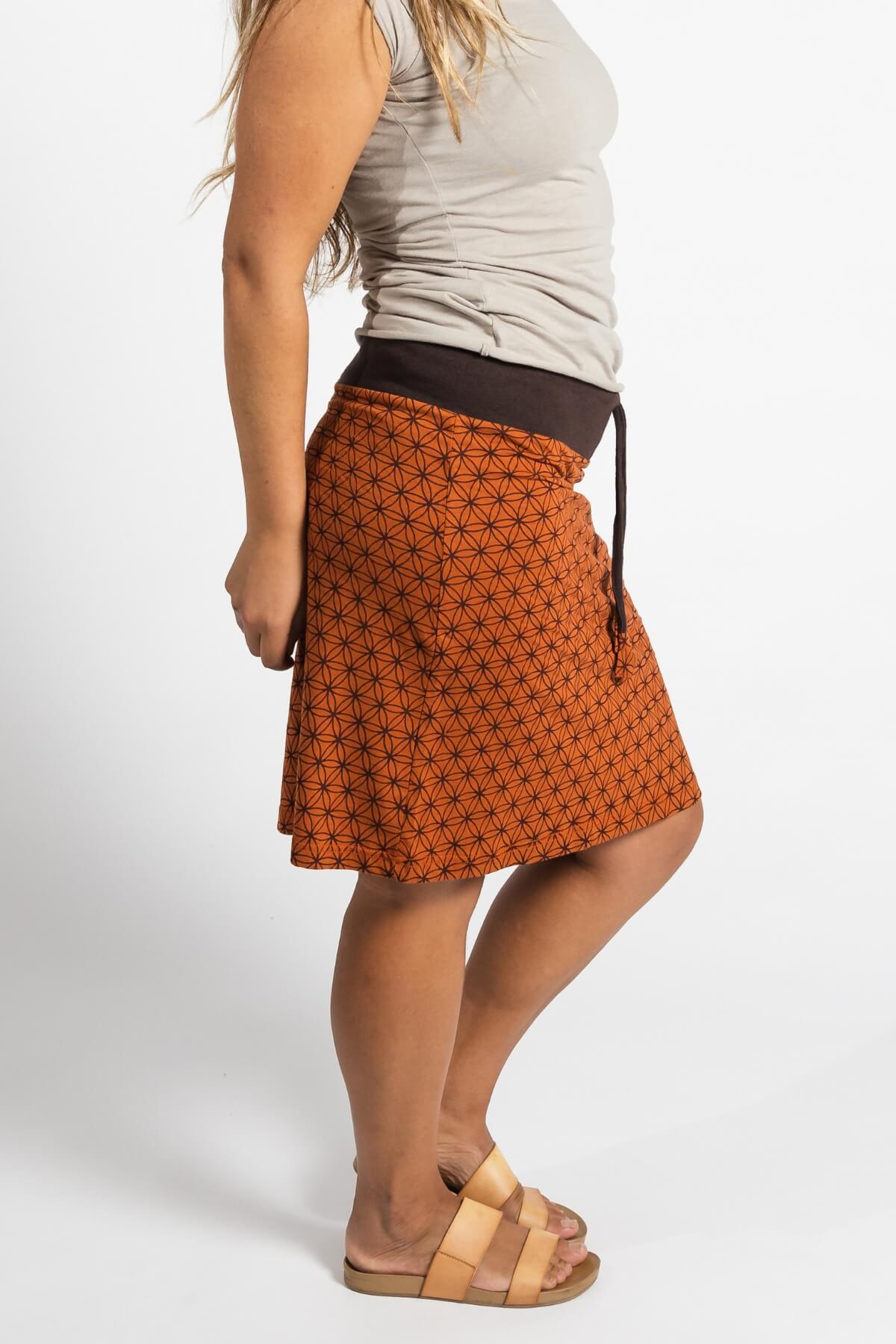 Surya Stretch Cotton 'Anita' Skirt made in Nepal - right side view