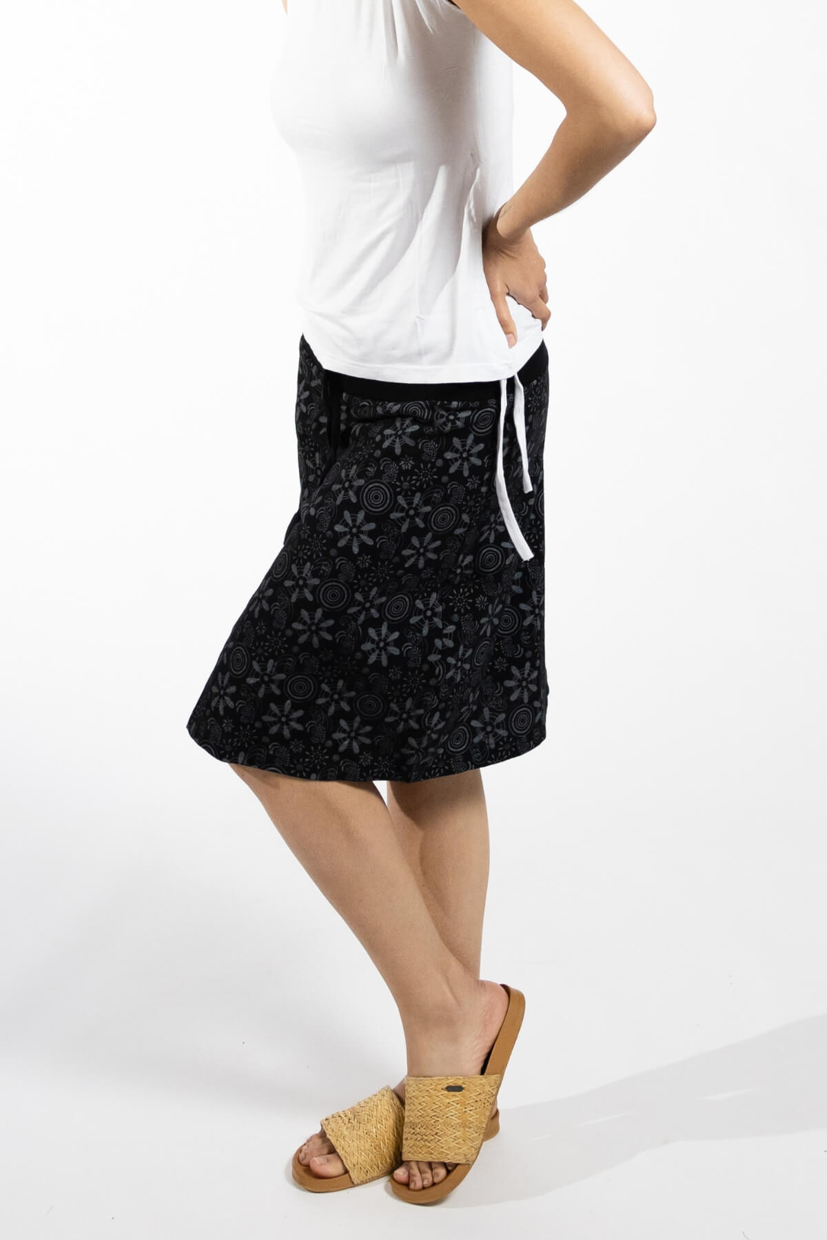 Surya Stretch Cotton 'Stella' Skirt made in Nepal - one generous size