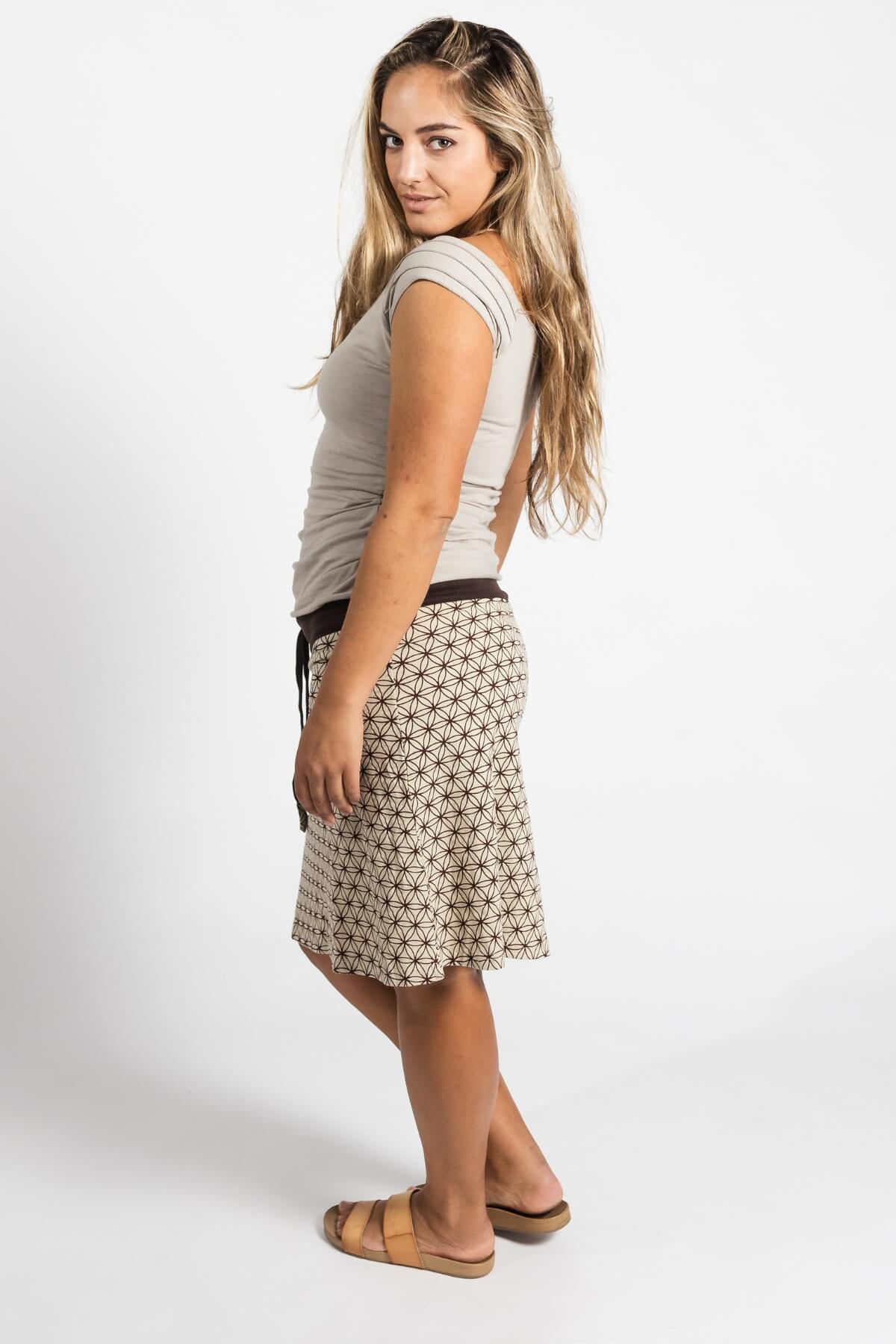 Surya Ethical Stretch Cotton 'Anita' Skirt made in Nepal - left side view