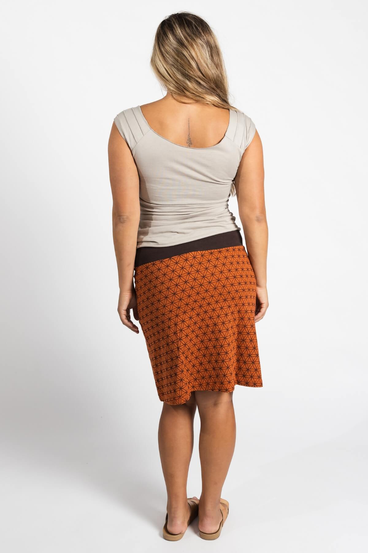 Surya Stretch Cotton 'Anita' Skirt made in Nepal - rear view