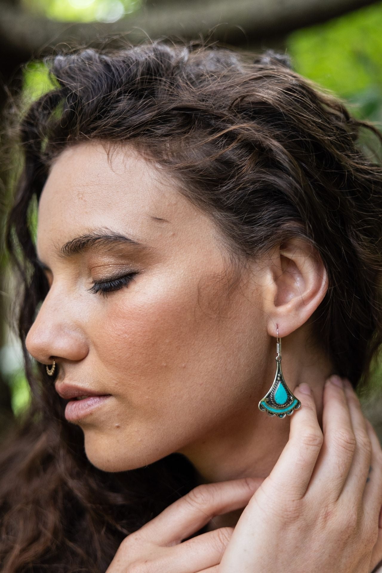 Surya Australia Ethical Tibetan Earrings from Nepal - Alani Turquoise