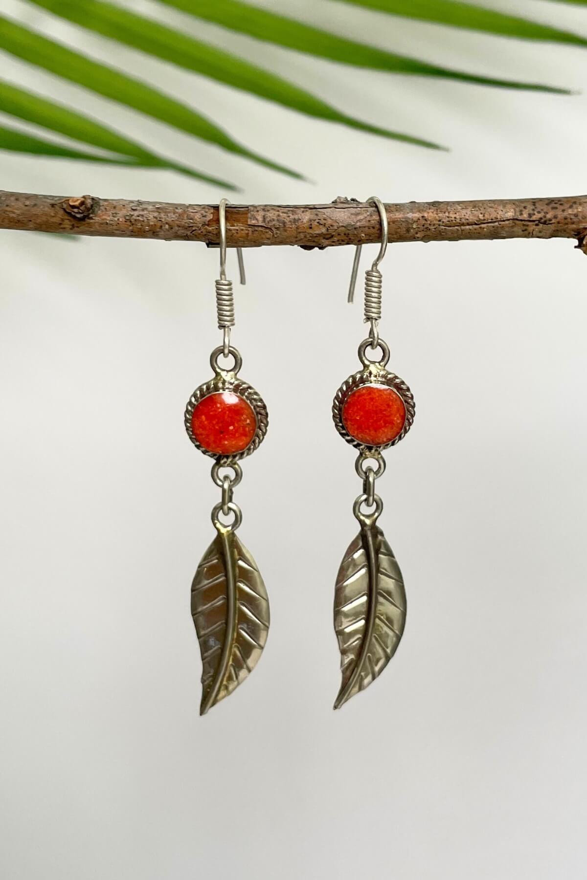 Surya Tibetan style earrings made in Nepal
