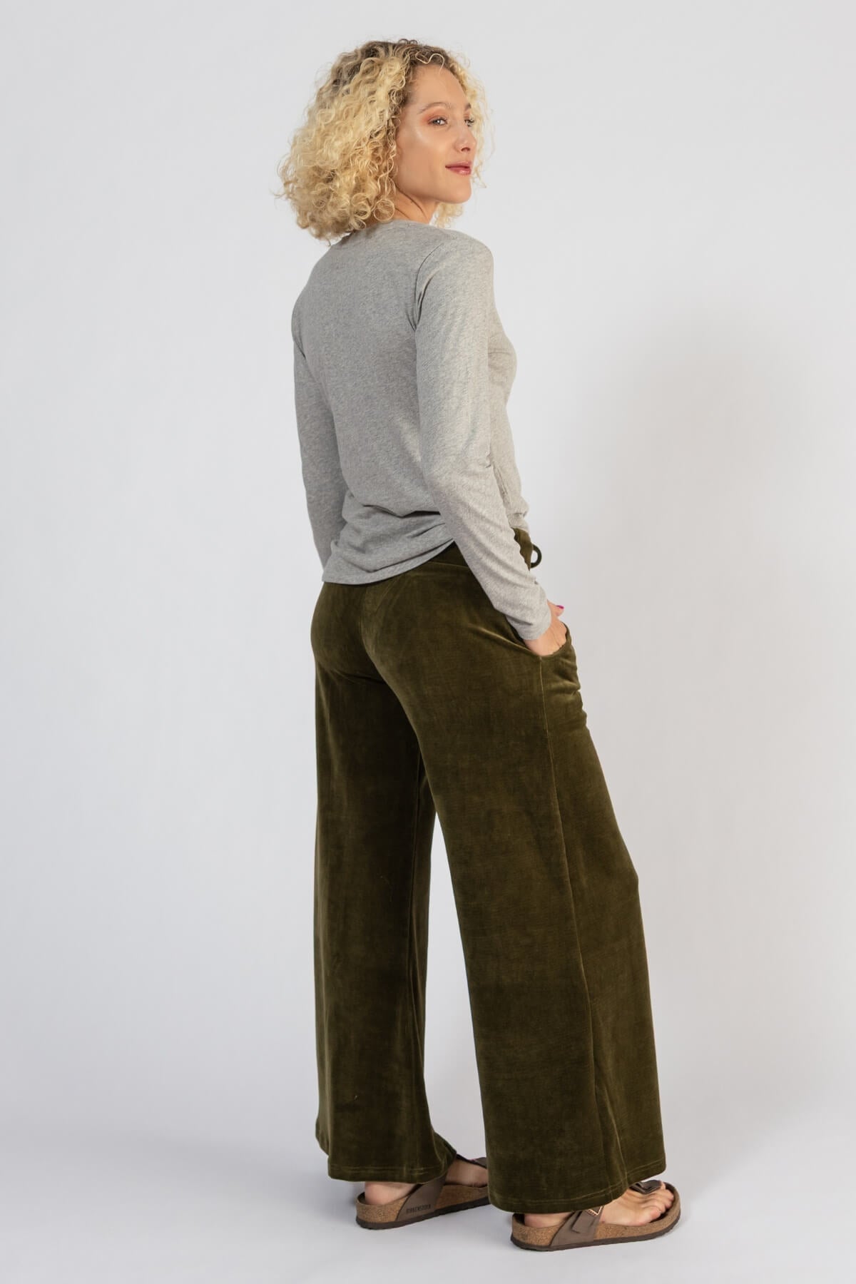 Surya Organic Velvet Palazzo Pants - right side view