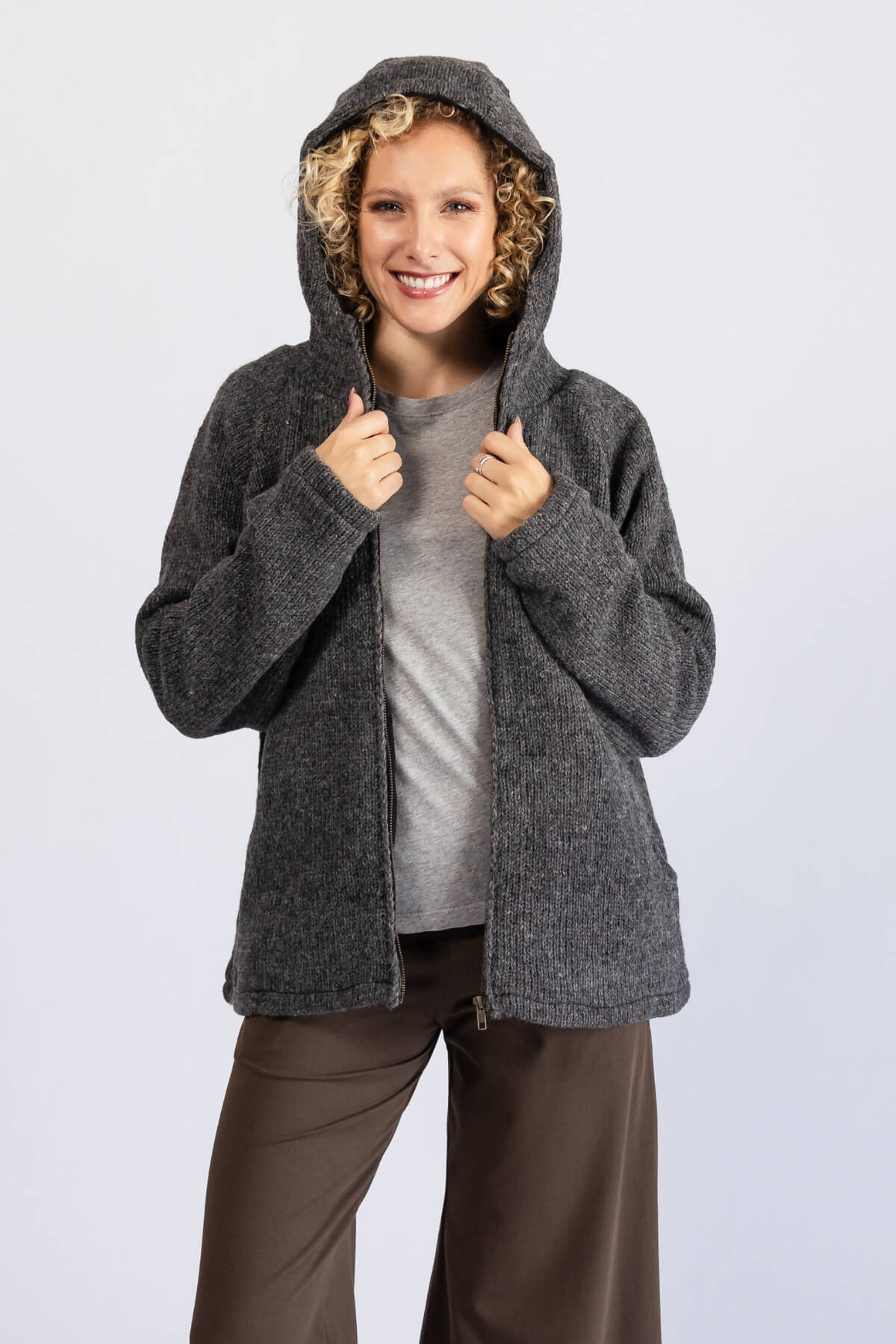 Surya Wool Jackets for Women - with a large hood