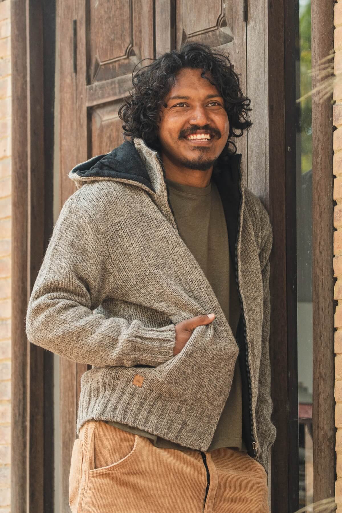 Surya Wool Jacket with Hood for Men | ethically made in Nepal