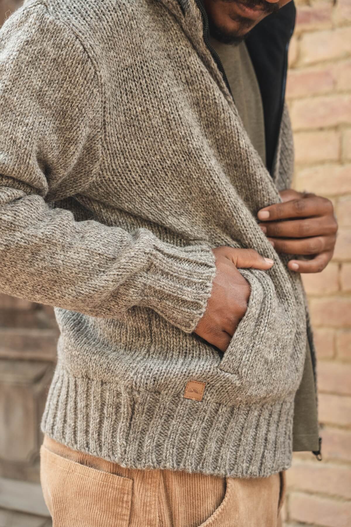 Surya Wool Jacket with Hood for Men - with pockets