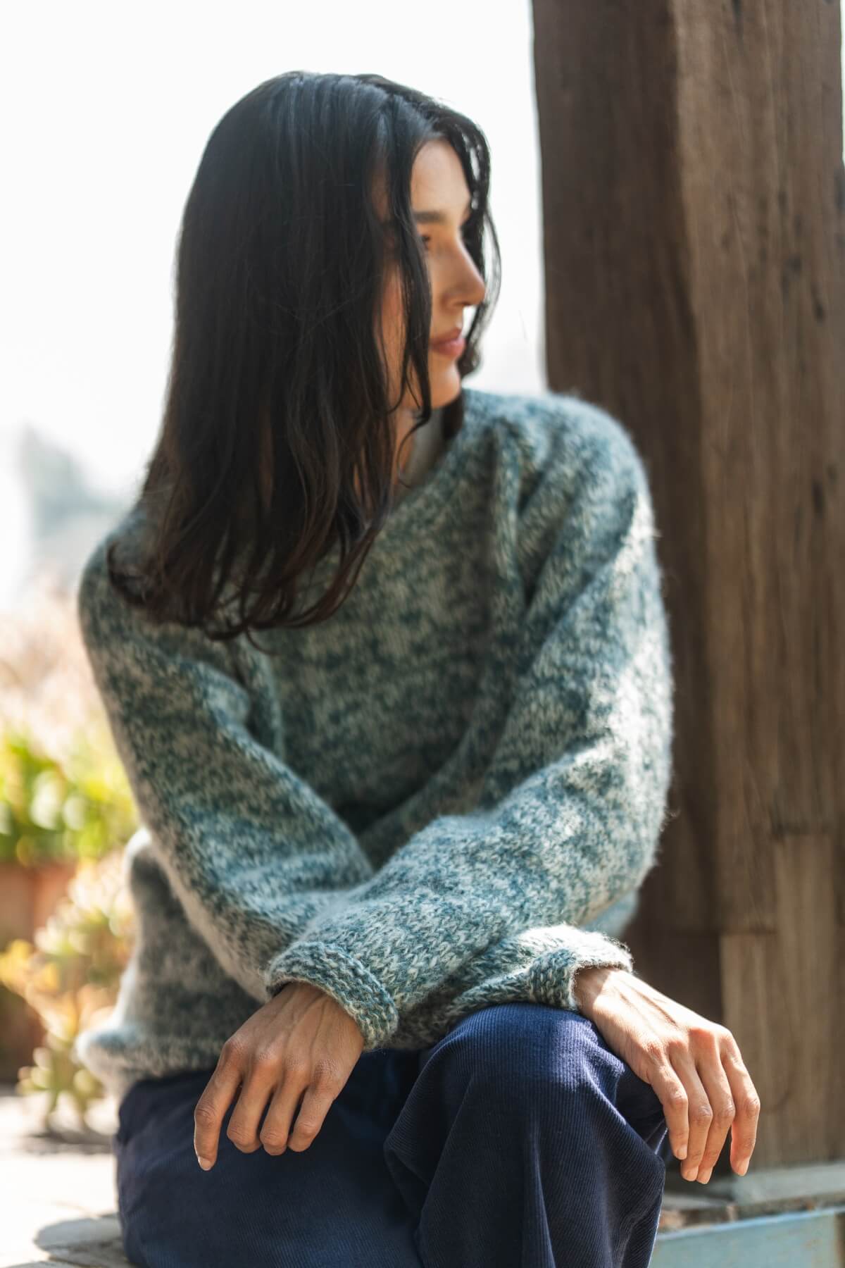 Surya Mulesing Free Wool Sweater - melange two-toned colour