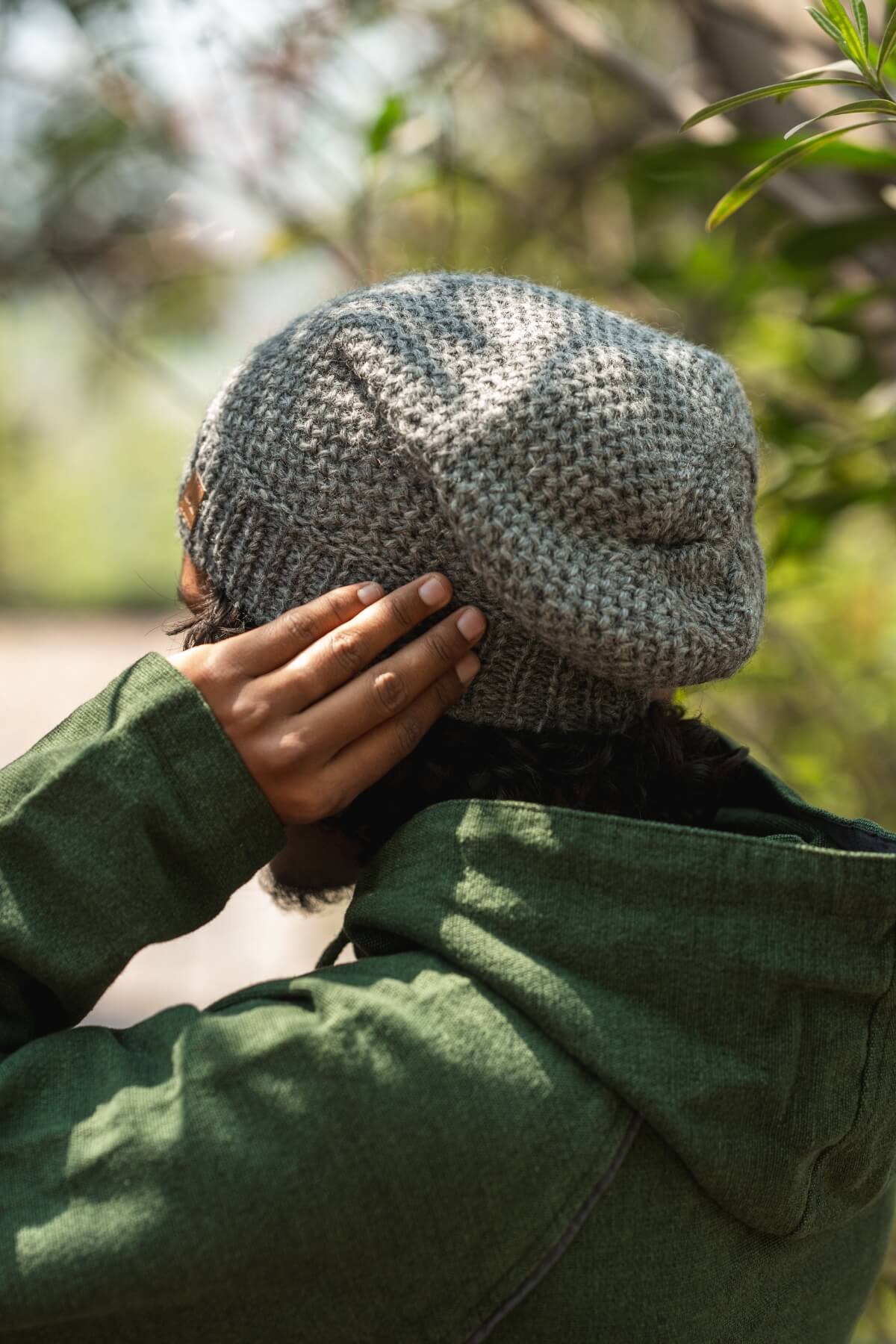 Surya Wool Slouch Beanie - rear view