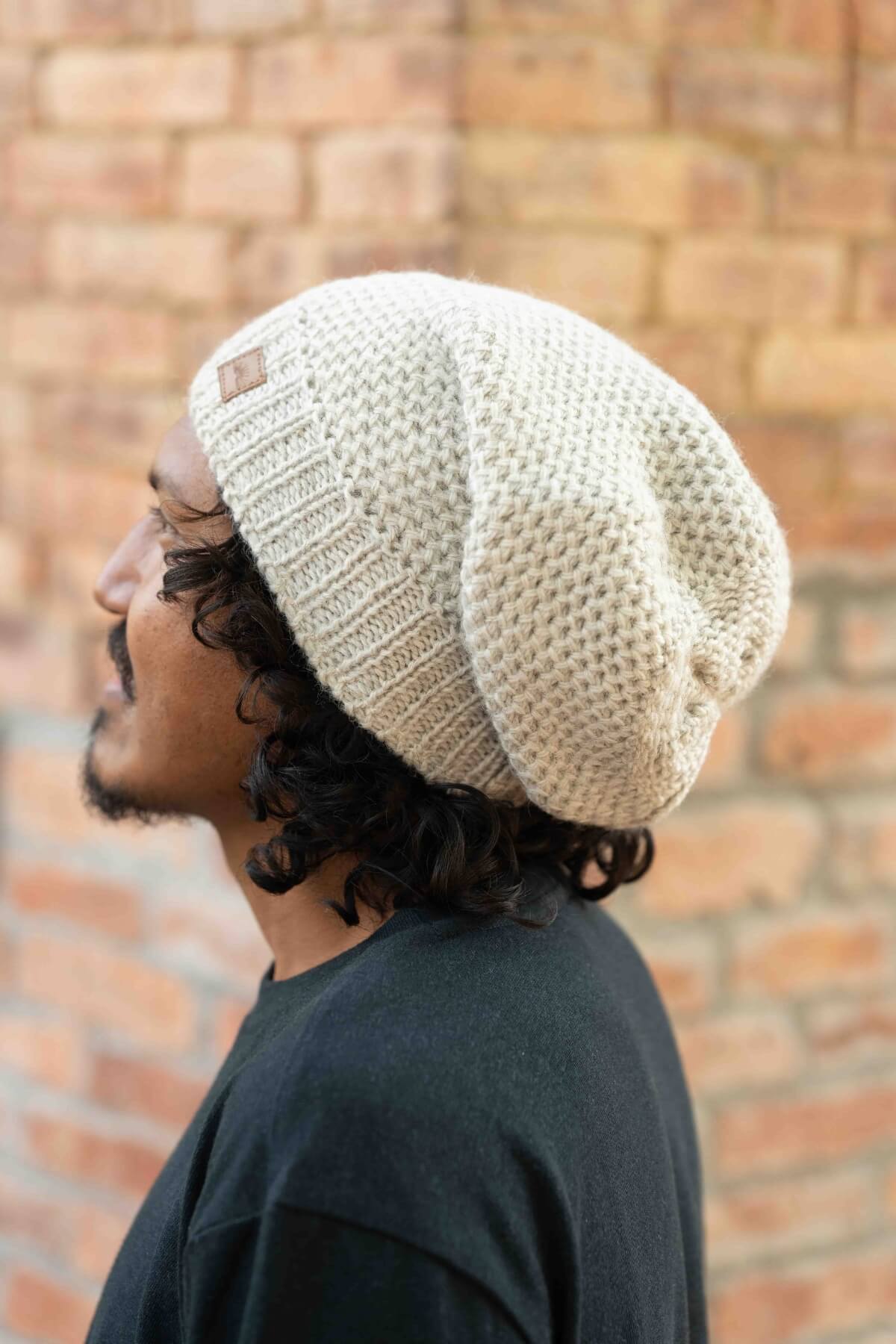 Surya Ethical Wool Slouch Beanie - stitched at the back