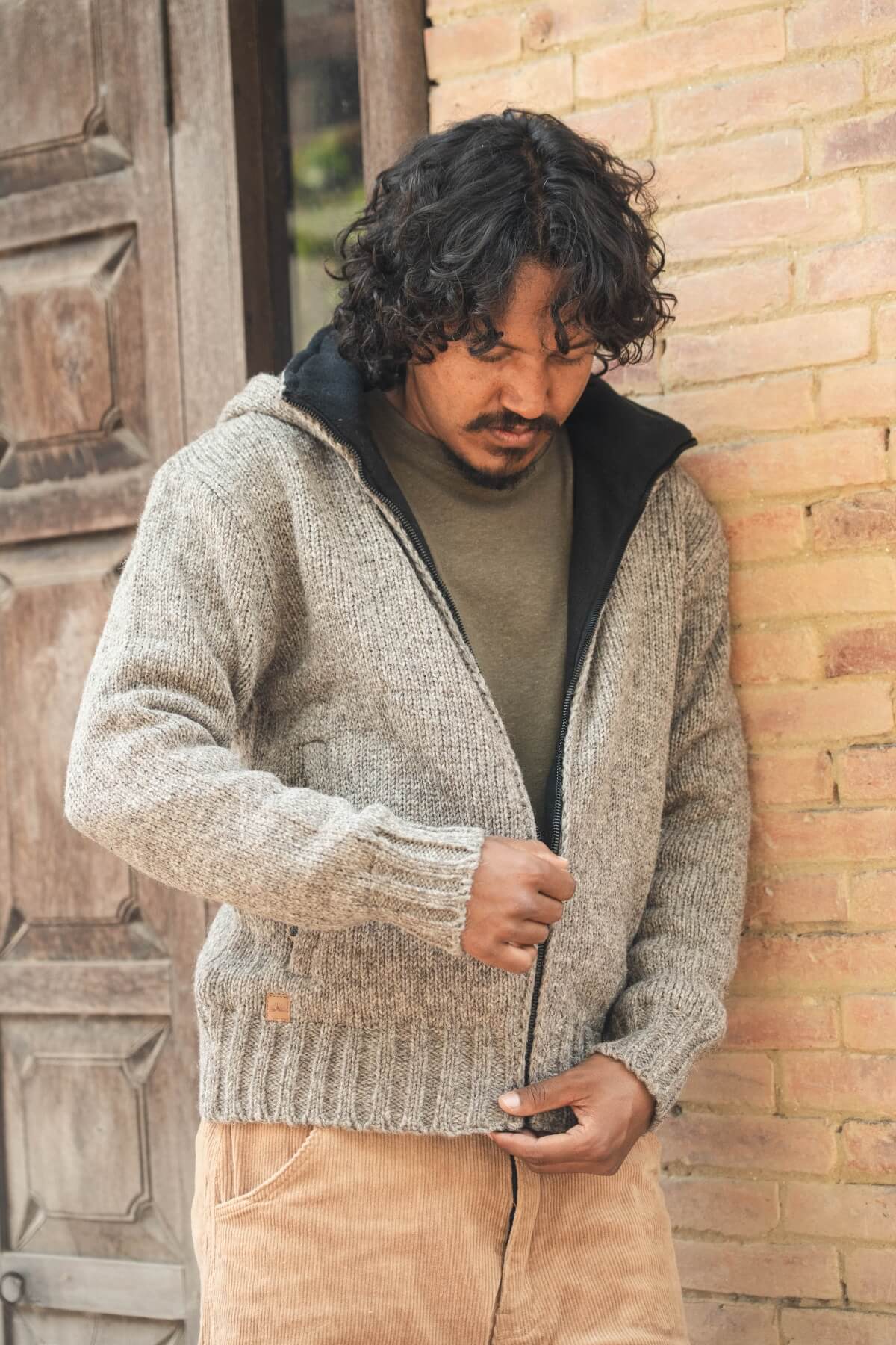 Surya Wool Jacket with Hood for Men - zip up style hoodie