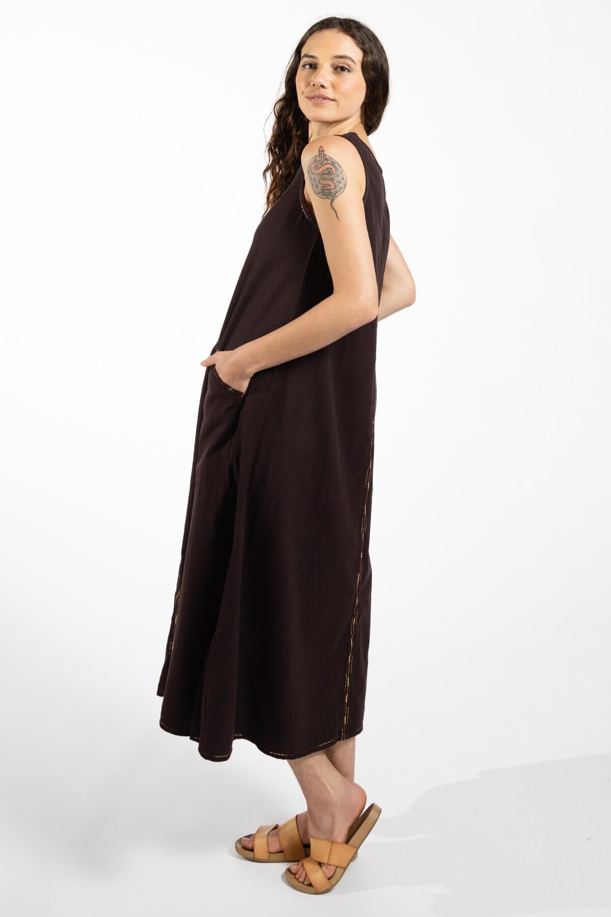 Surya Embroidered Cotton 'Calliope' Dress - left side view