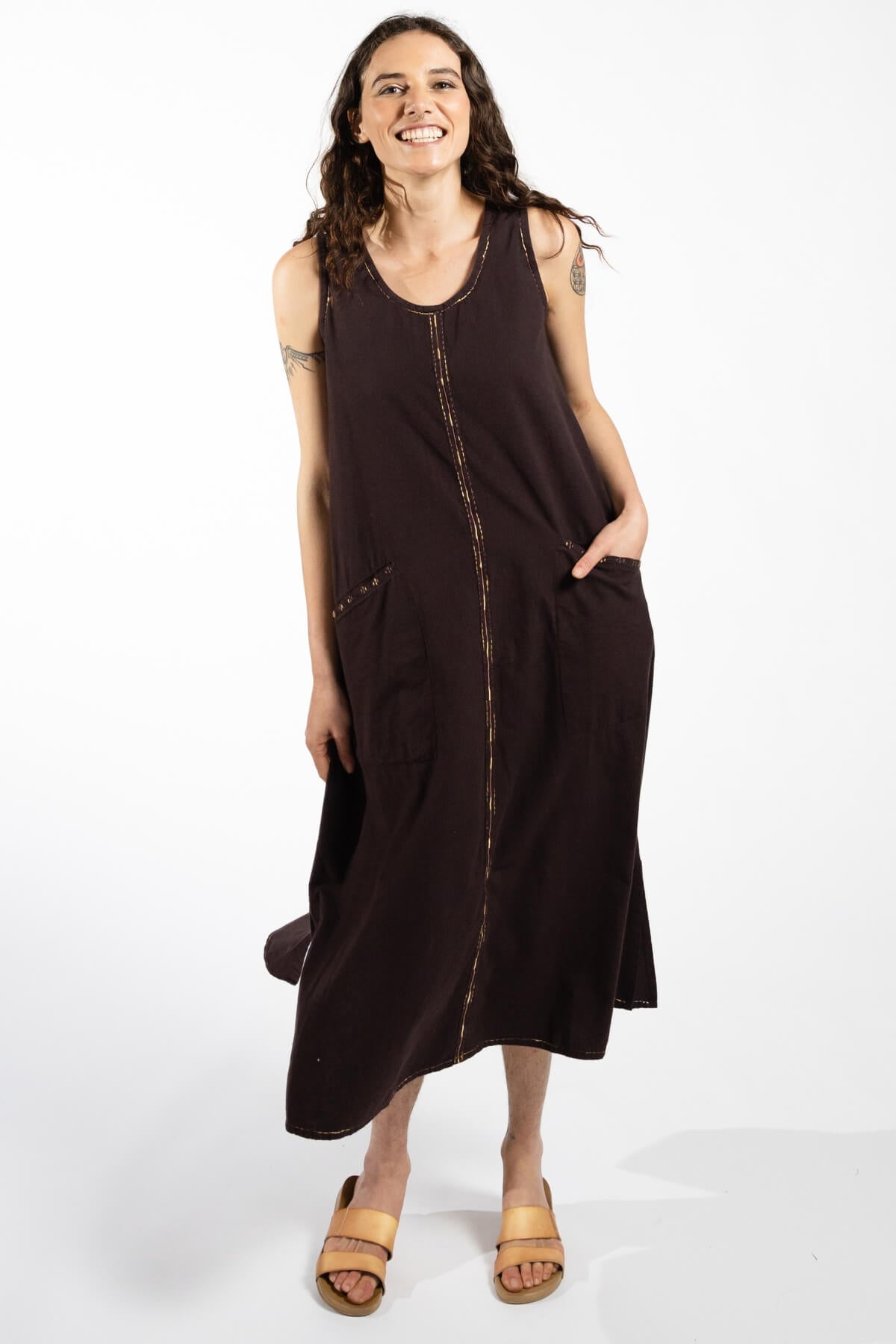 Surya Embroidered Cotton 'Calliope' Dress - large front pockets