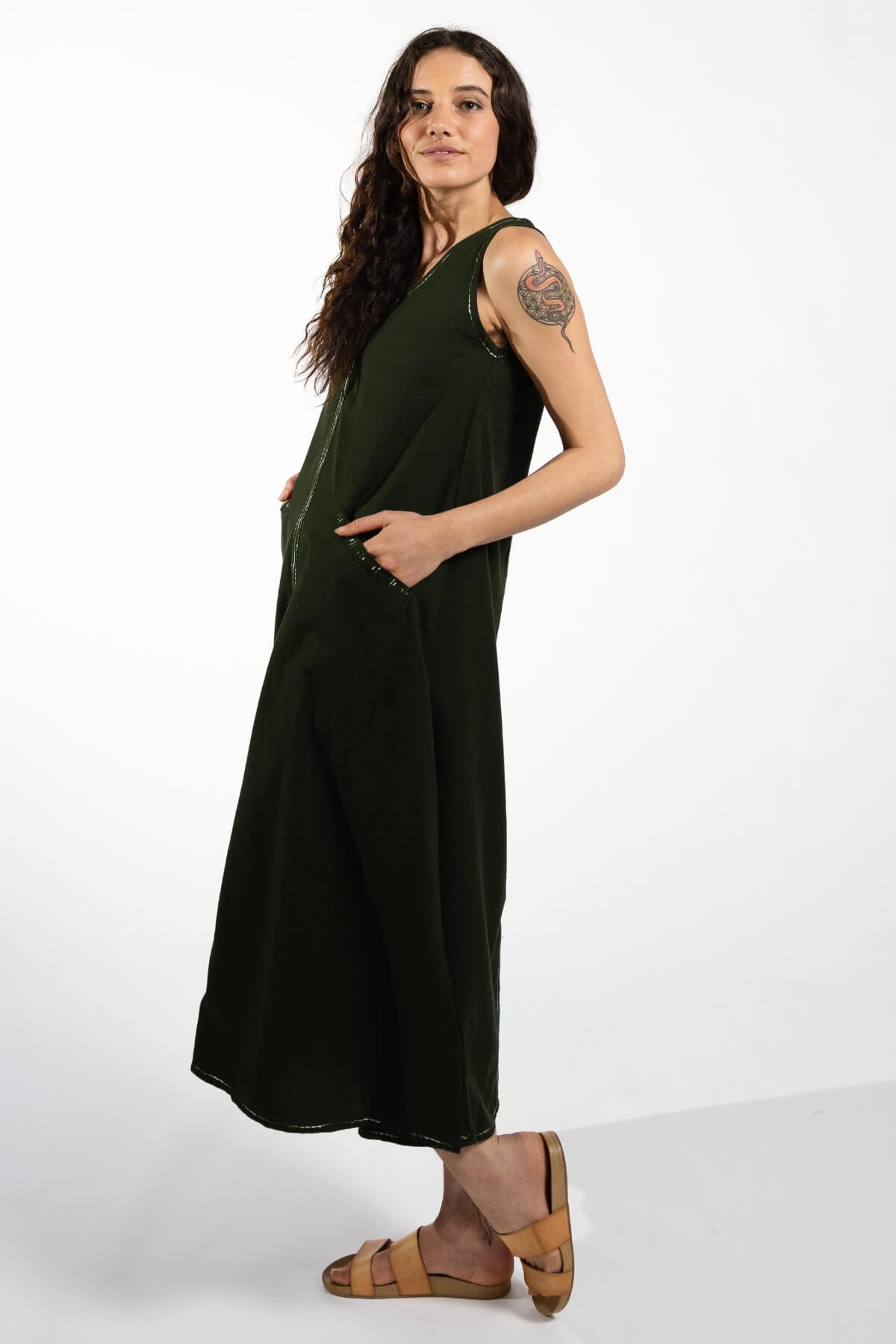 Surya Ethical Cotton Embroidered 'Calliope' Dress - left side view