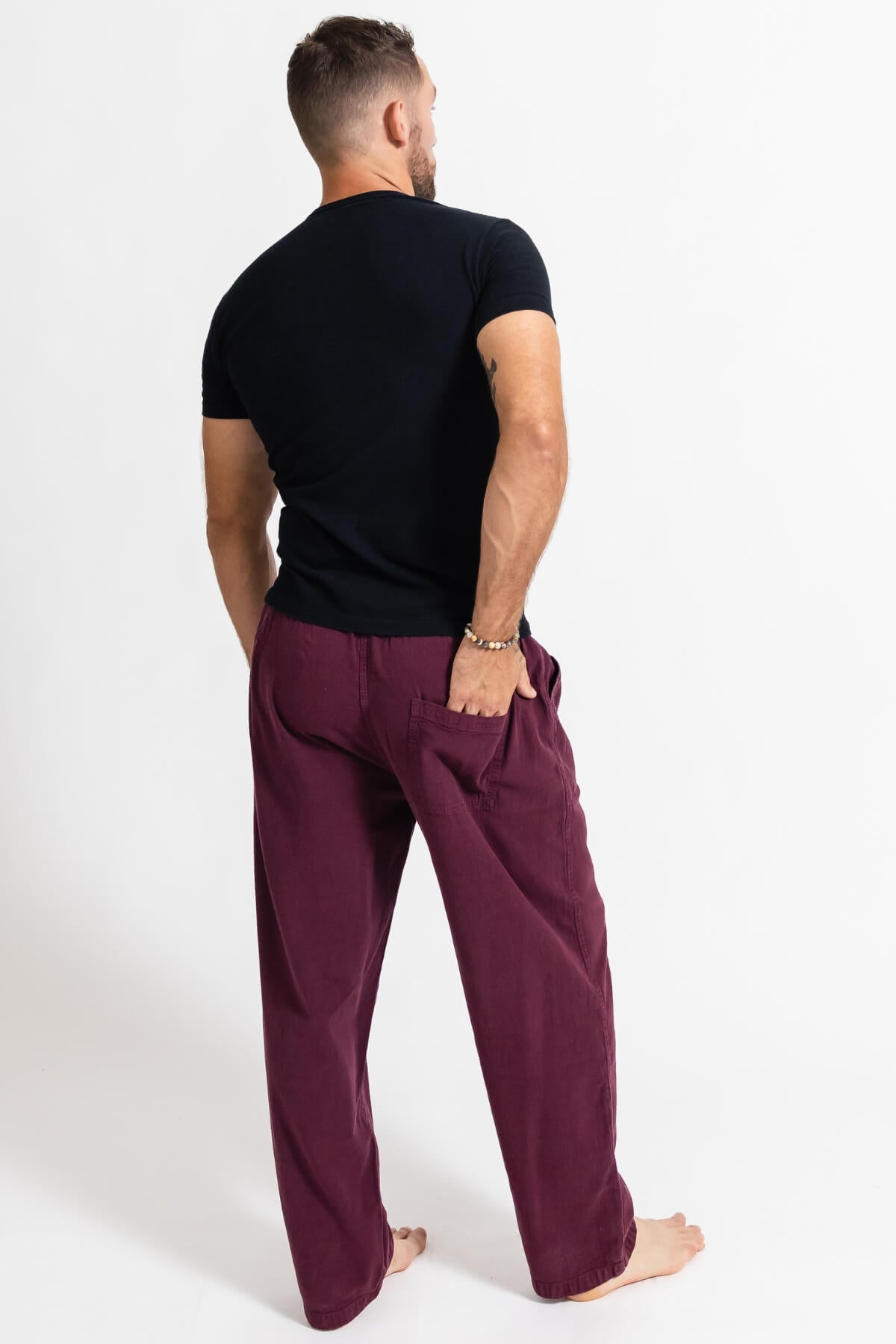 Surya Cotton Everyday Pants for Men from Nepal - rear view