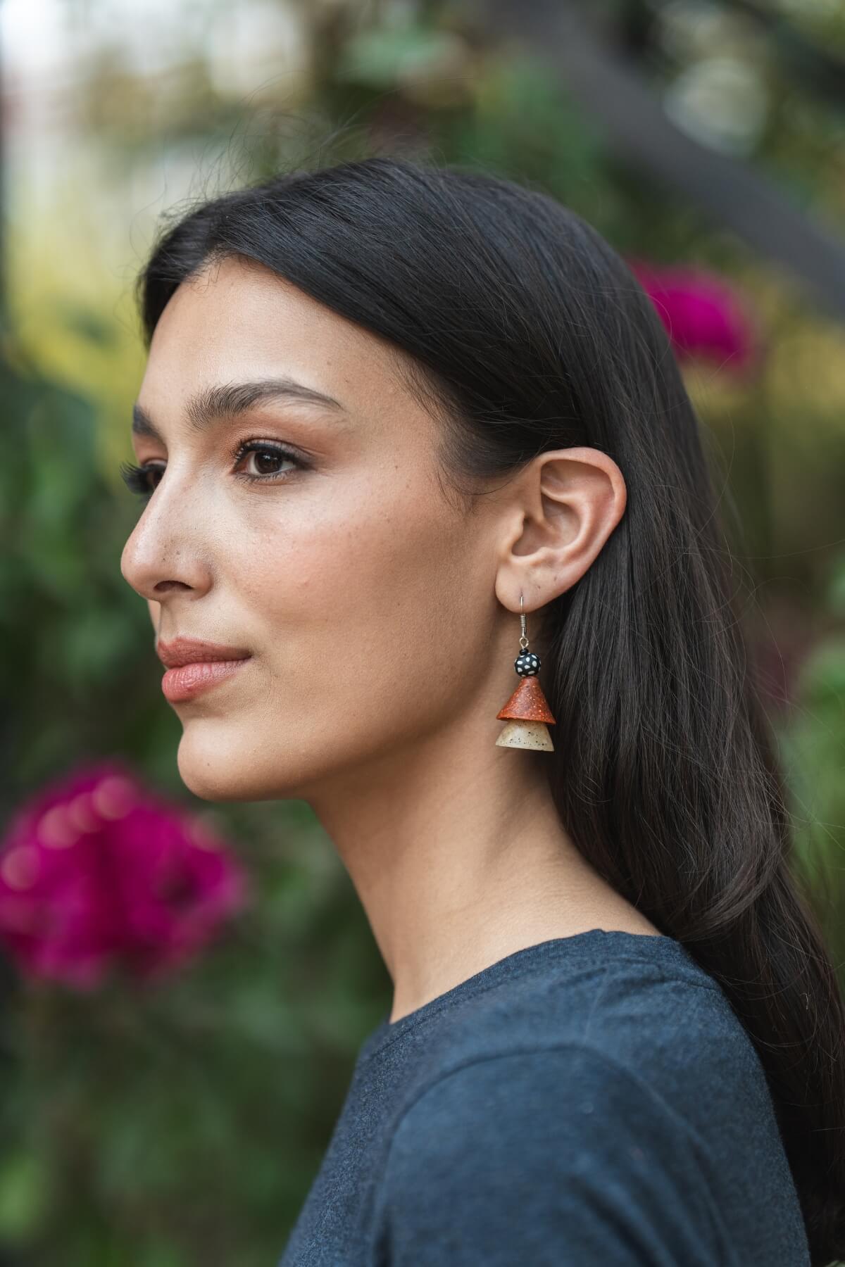 Surya Fair Trade Polymer Clay Earrings made using spices