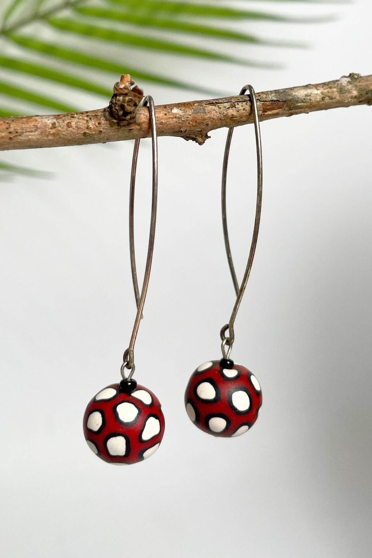 Surya Fairtrade polymer clay mala earrings - ethically made in Nepal