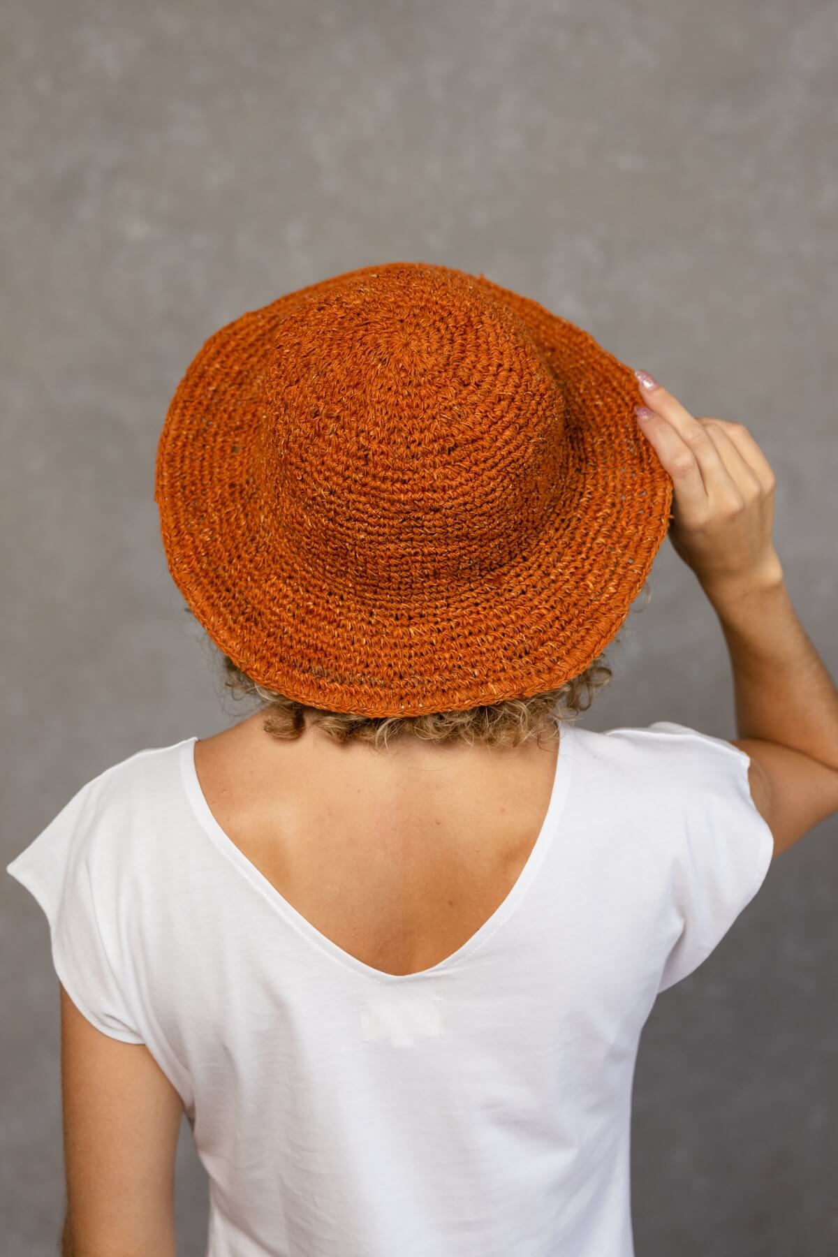 Surya Crochet Hemp Hat - rear view