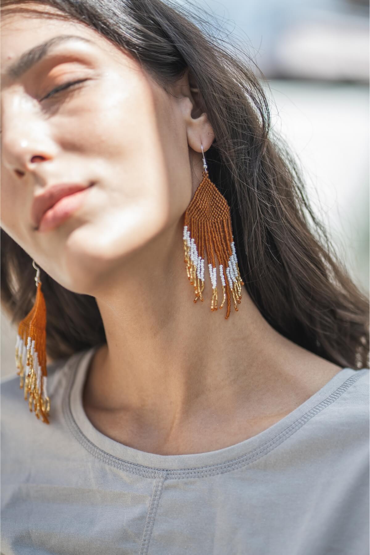 Surya Handmade Glass Bead Earrings - made in Nepal