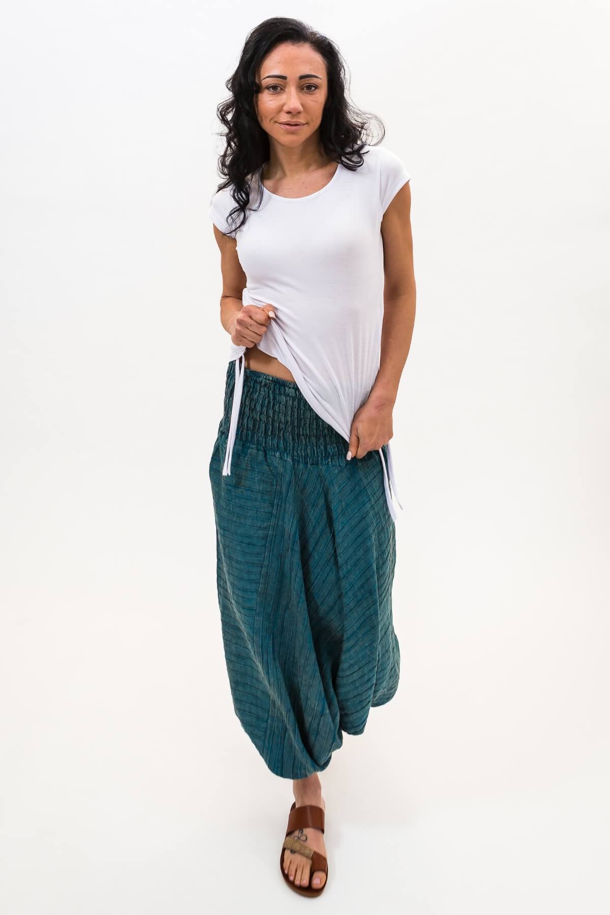 Surya Ethical Cotton Low Crotch Pants made in Nepal - waistband detail