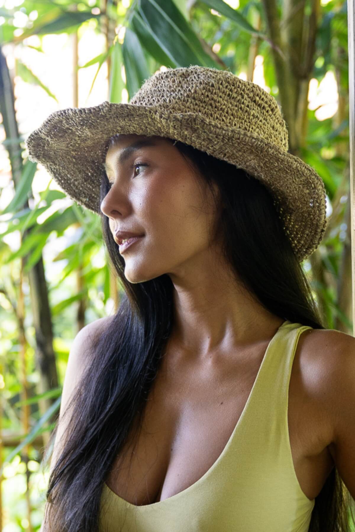 Surya wide brim hemp hat for women – ethically made in Nepal