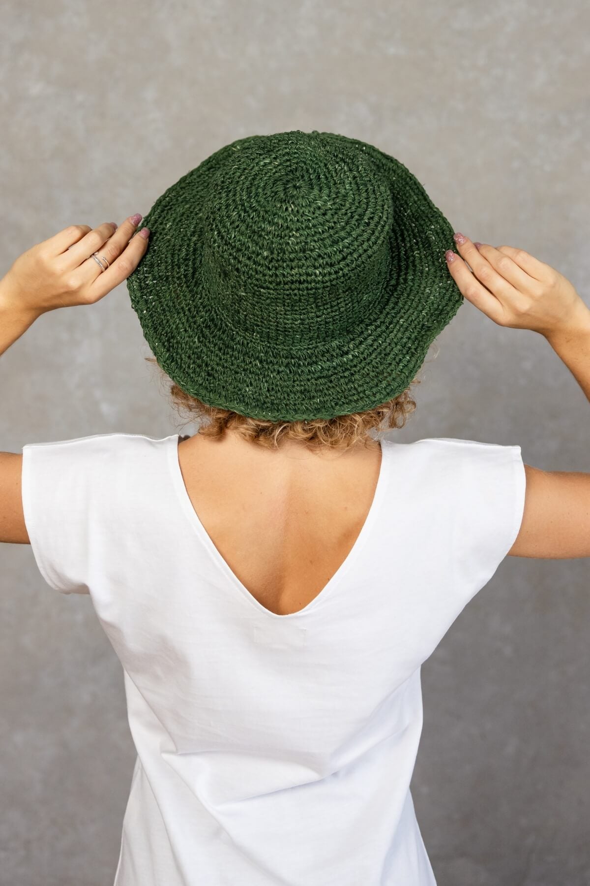Surya Ethical Crochet Hemp Hat - Green