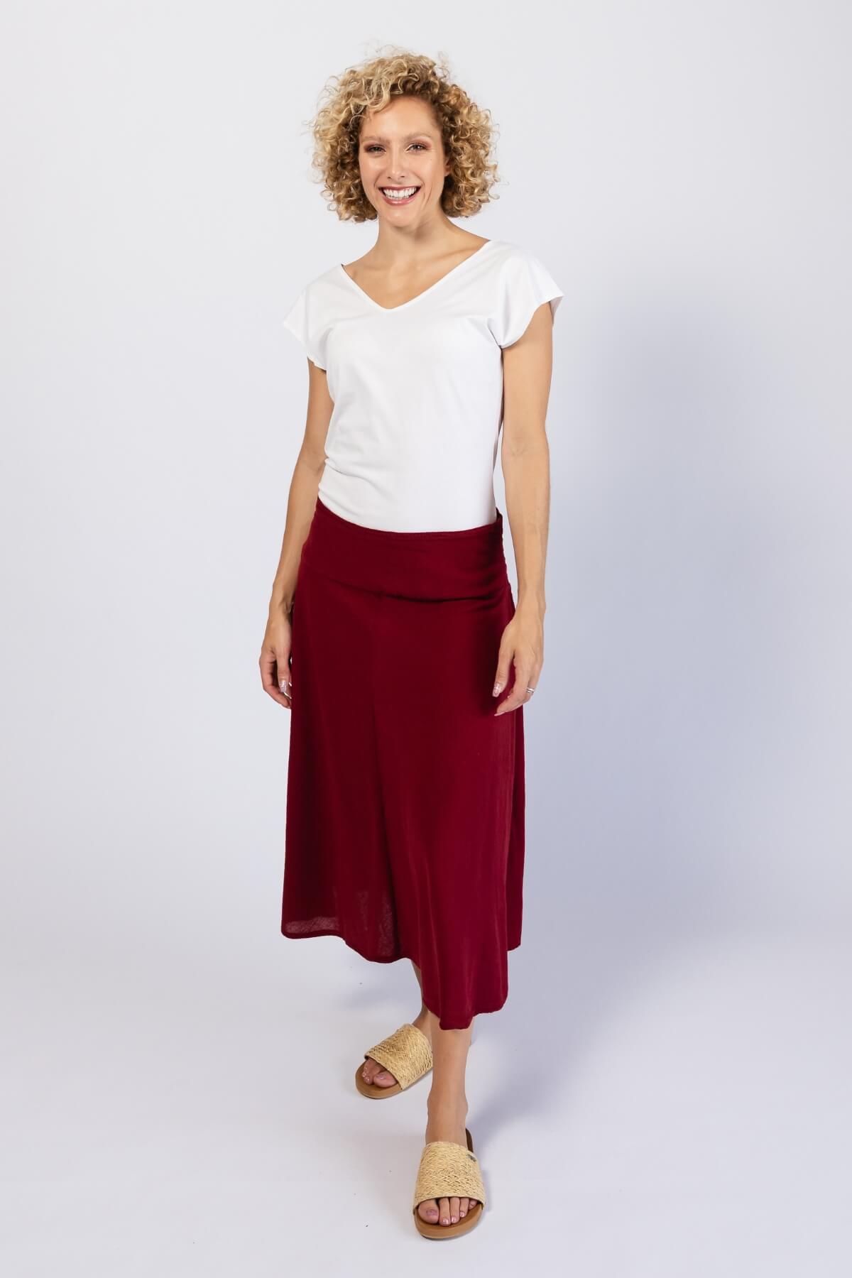 Surya Cotton Rosa Skirt - Berry