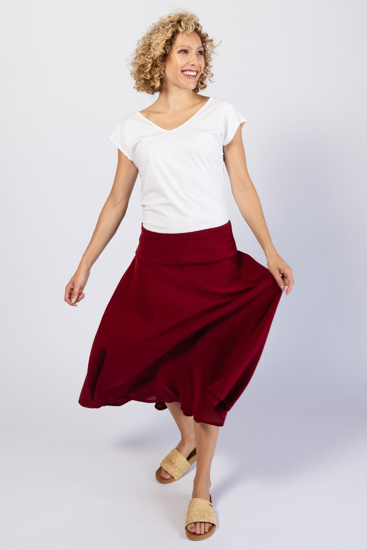 Surya Ethical Light Cotton Rosa Skirt - Berry