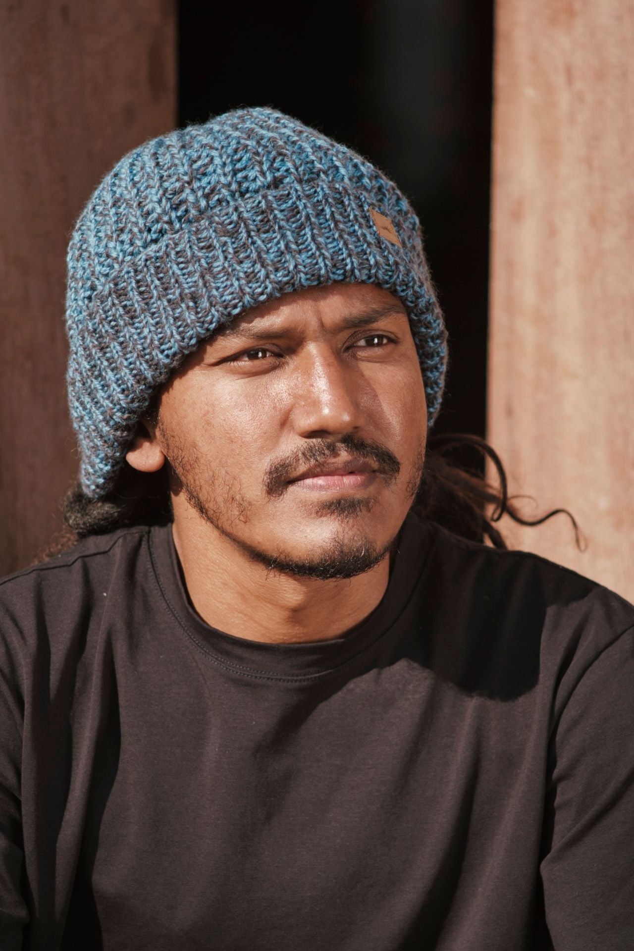 Surya Australia Ethical Merino Wool Beanie from Nepal for men - Blue