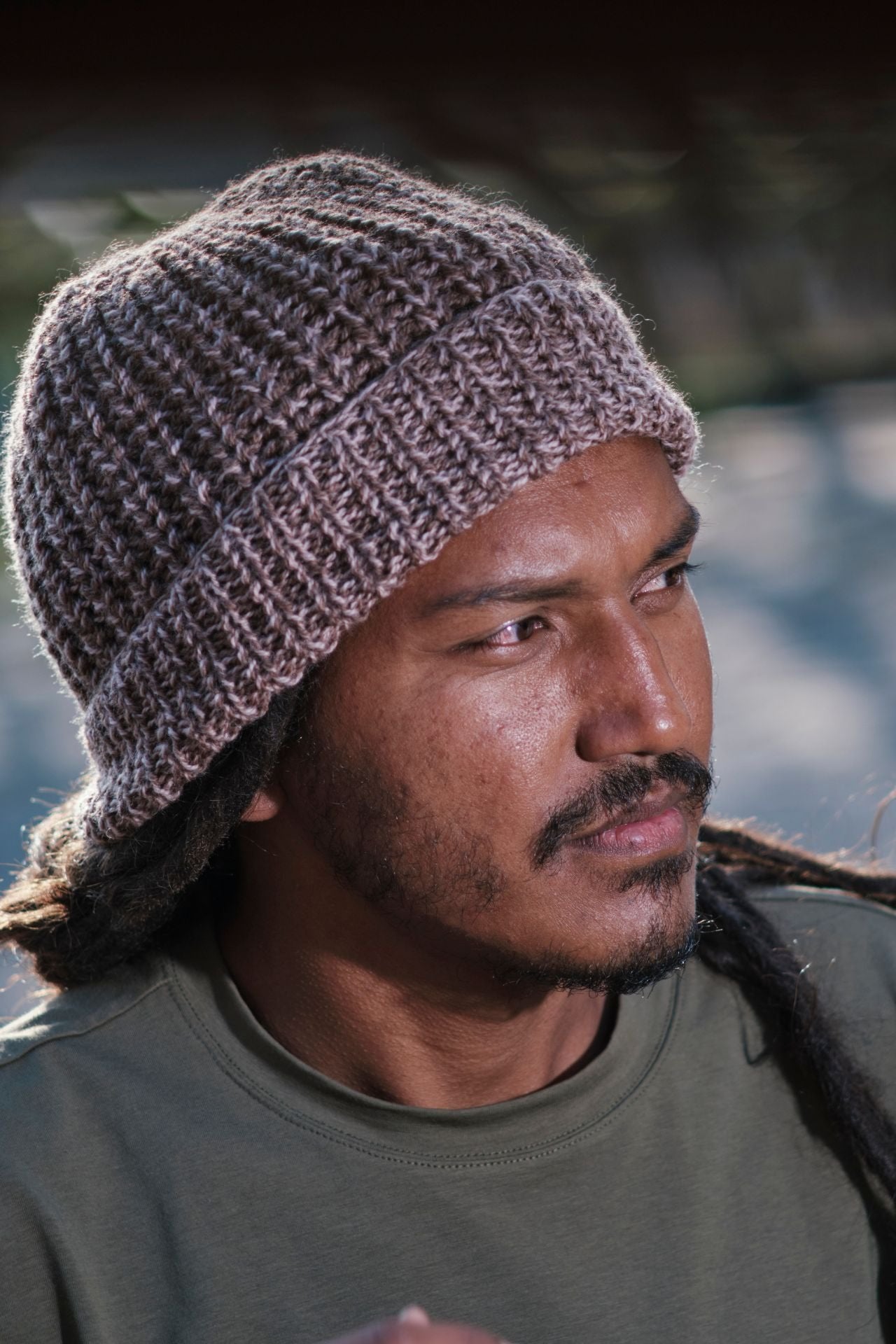 Surya Australia Ethical Merino Wool Beanie from Nepal for men - Brown