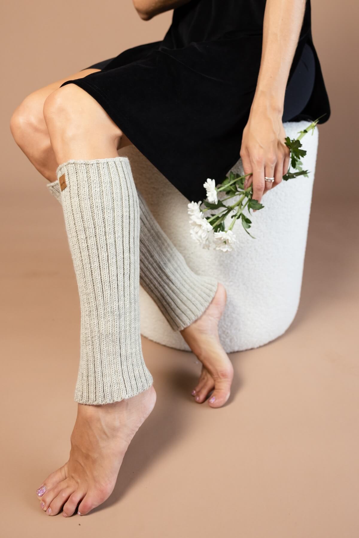 Surya Ethical Merino Wool Leg Warmers - Oatmeal