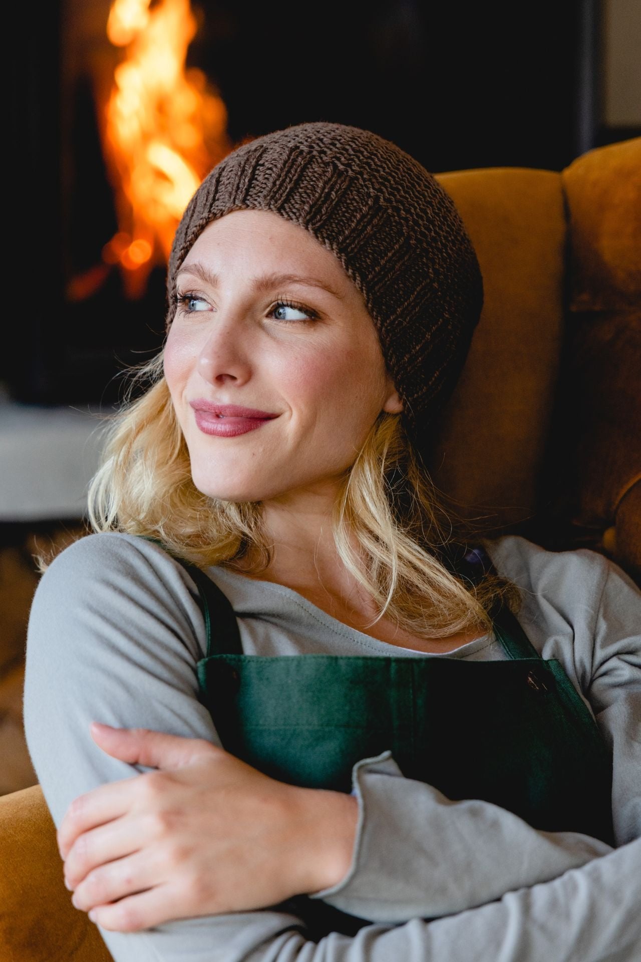 Surya Australia Mulesing Free Merino Wool Beanie from Nepal - Dusty Brown