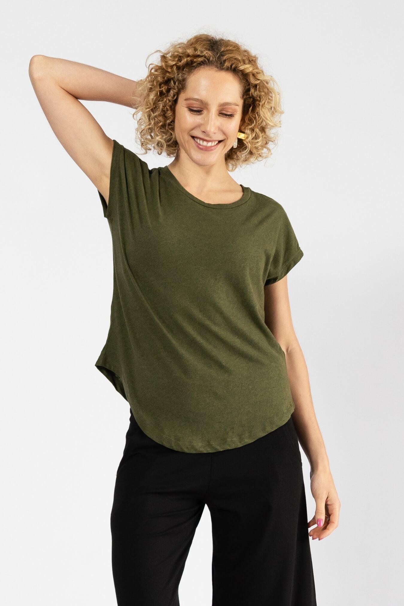 Surya Australia Organic Cotton Basic Tee made in Nepal - Olive