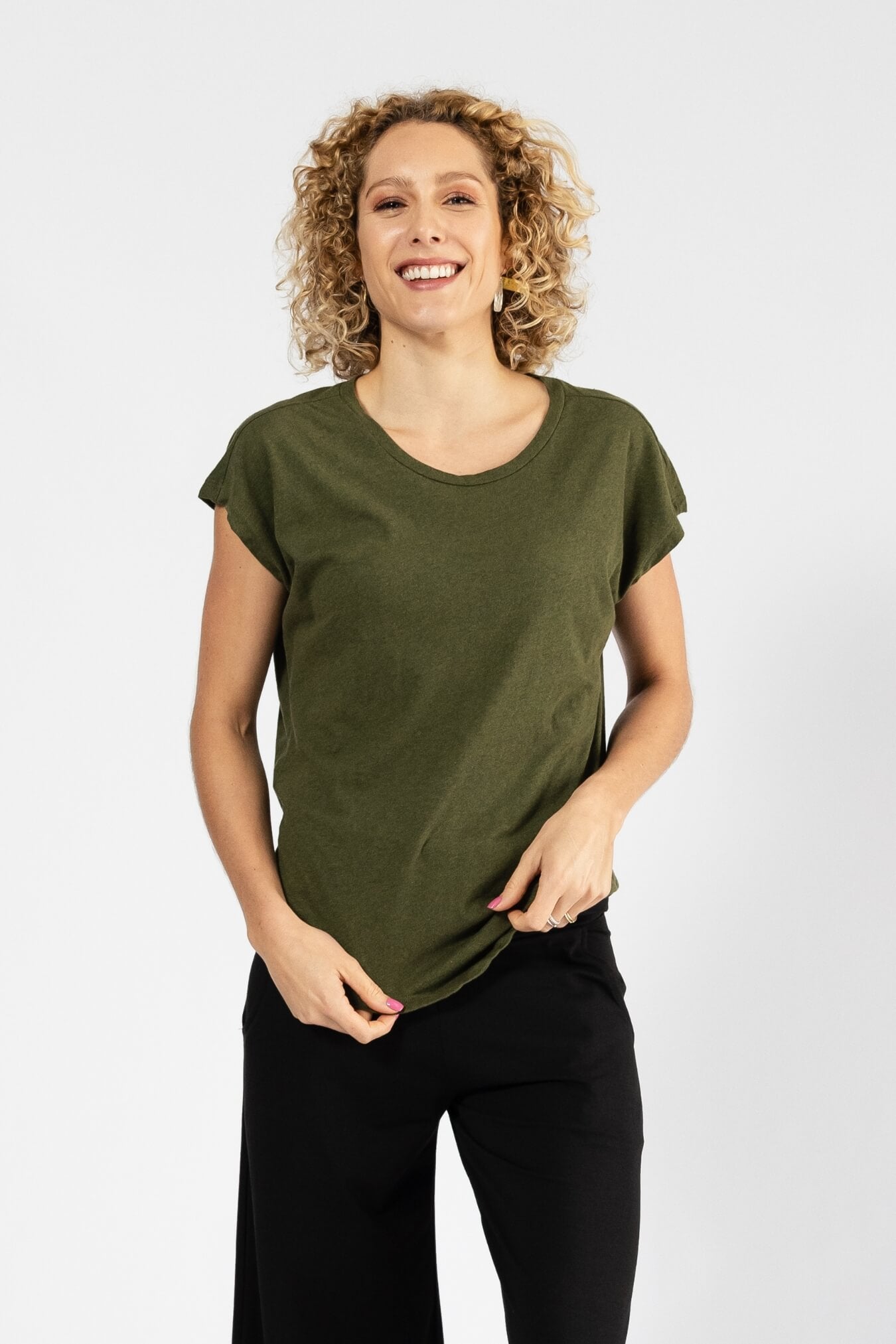 Surya Australia Organic Cotton Basic Tee made in Nepal - Olive