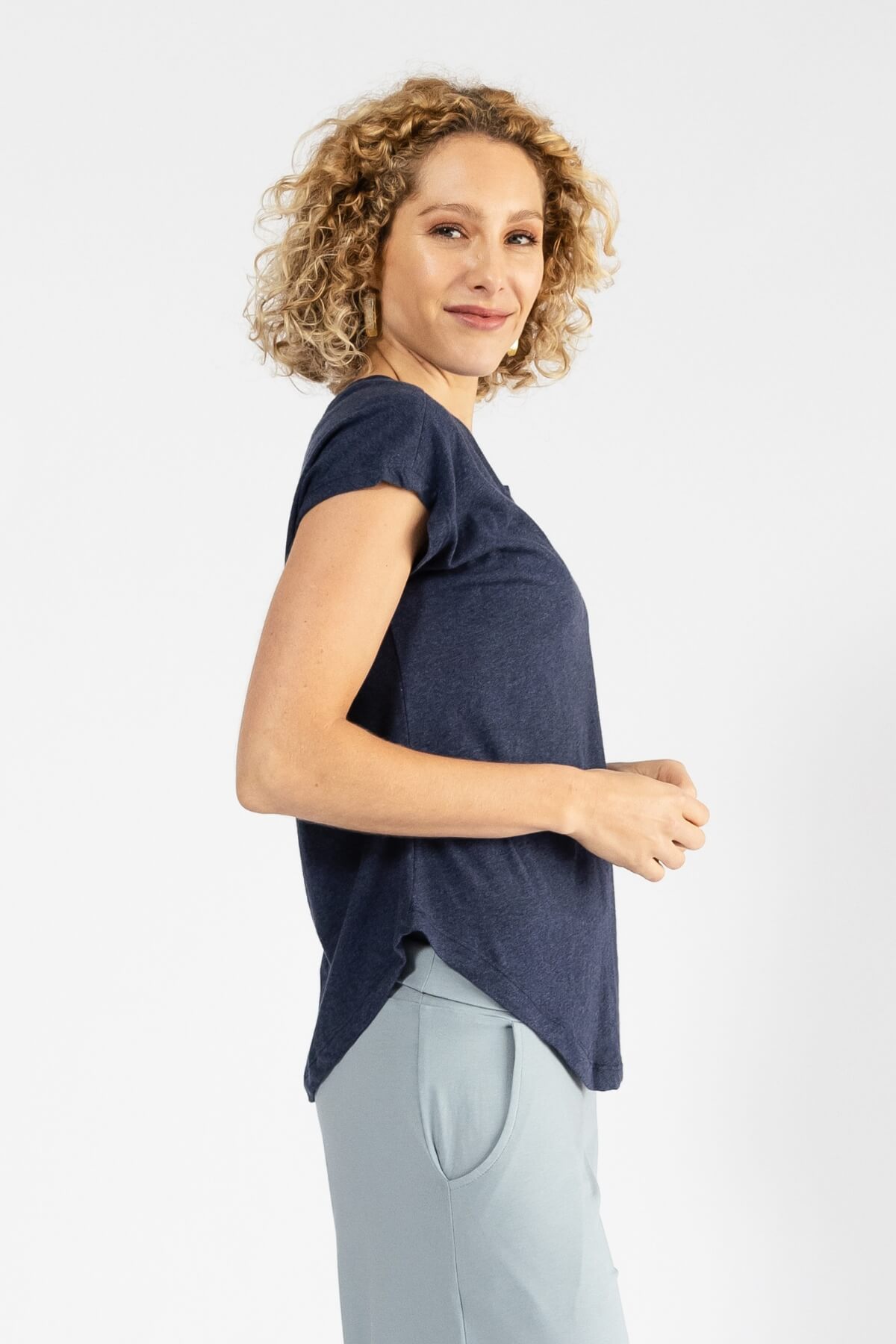 Surya Australia Organic Cotton Basic Tee made in Nepal - Cobalt