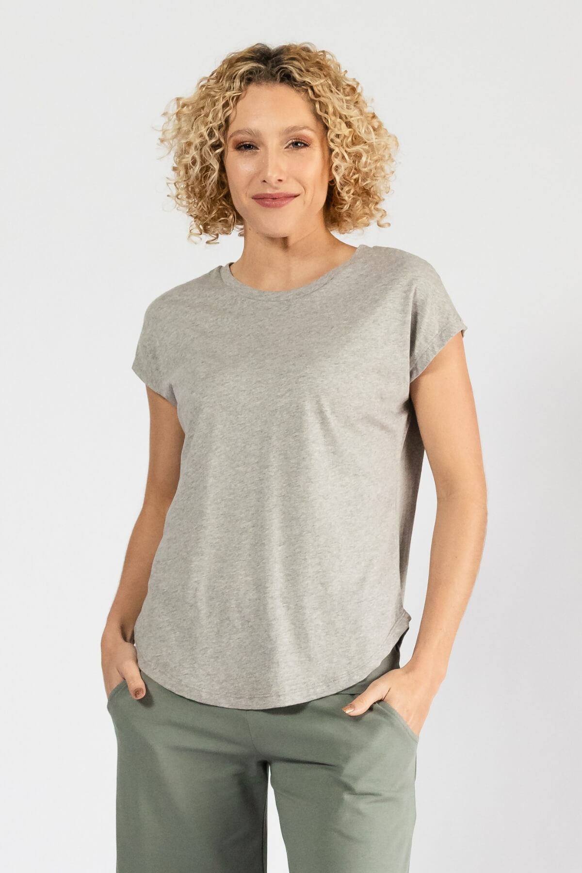 Surya Organic Cotton Basic Tee - Light Grey