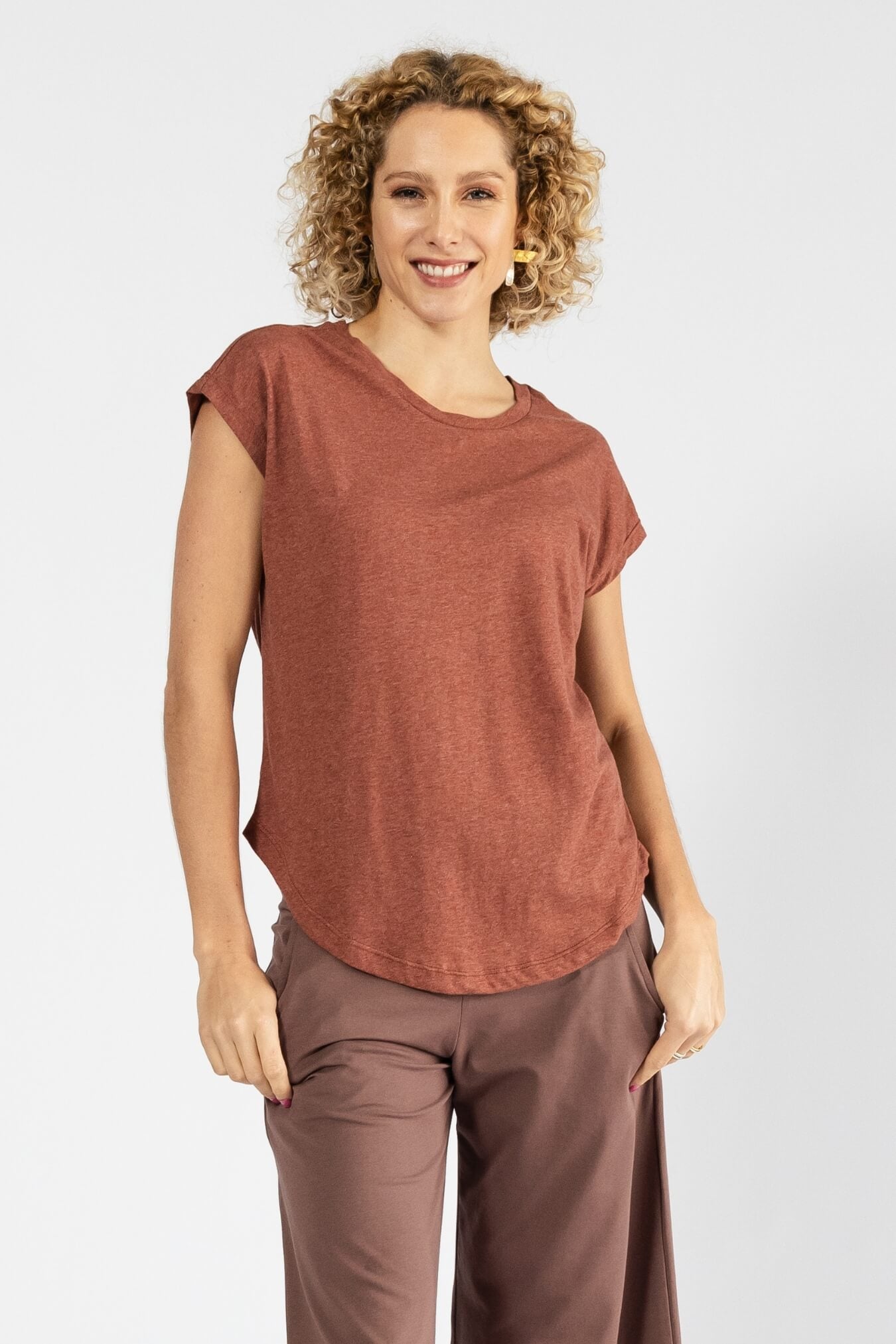 Surya Australia Organic Cotton Basic Tee made in Nepal - Dusty Mauve