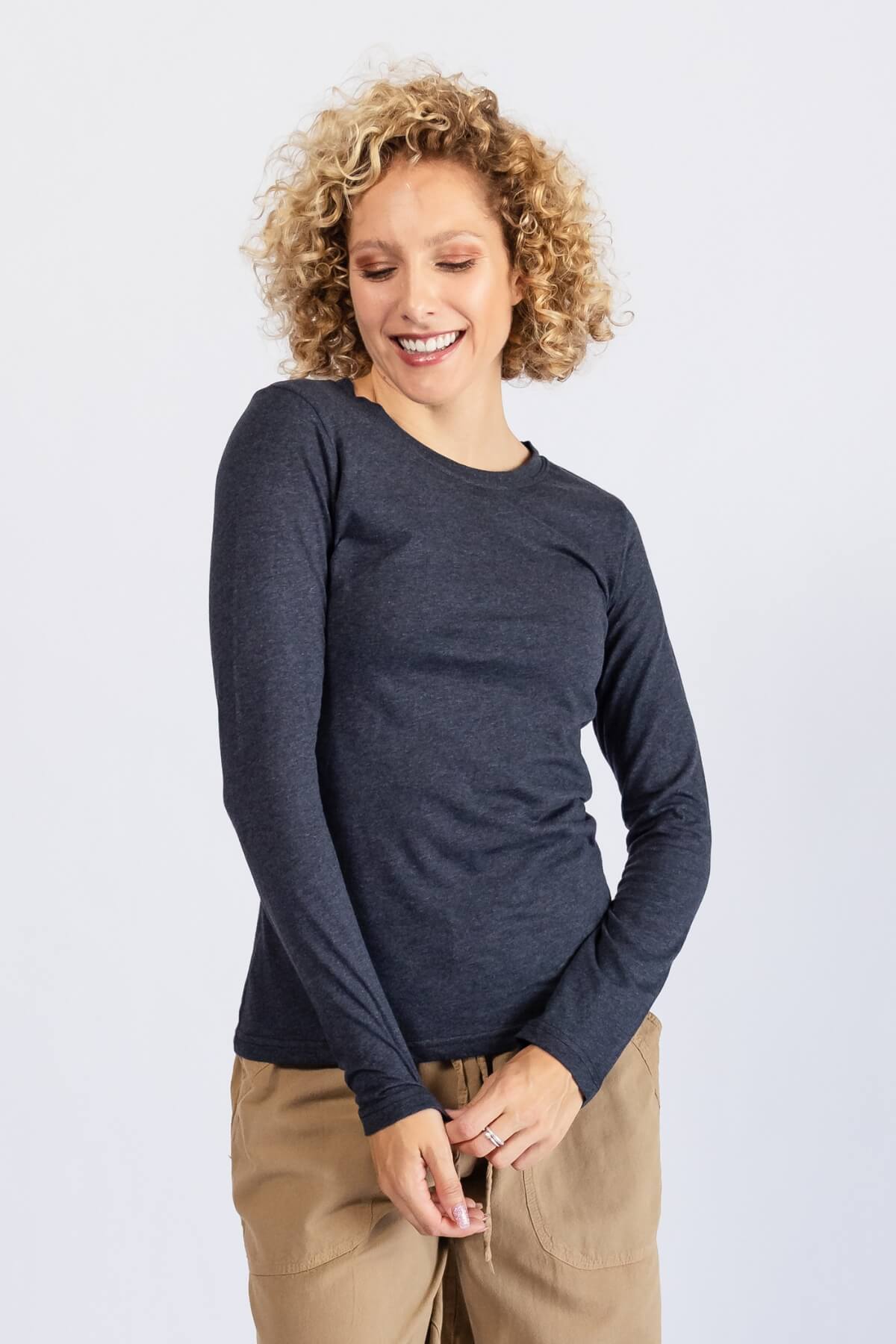 Surya Organic Cotton Long Sleeve Basic Top - long sleeve length