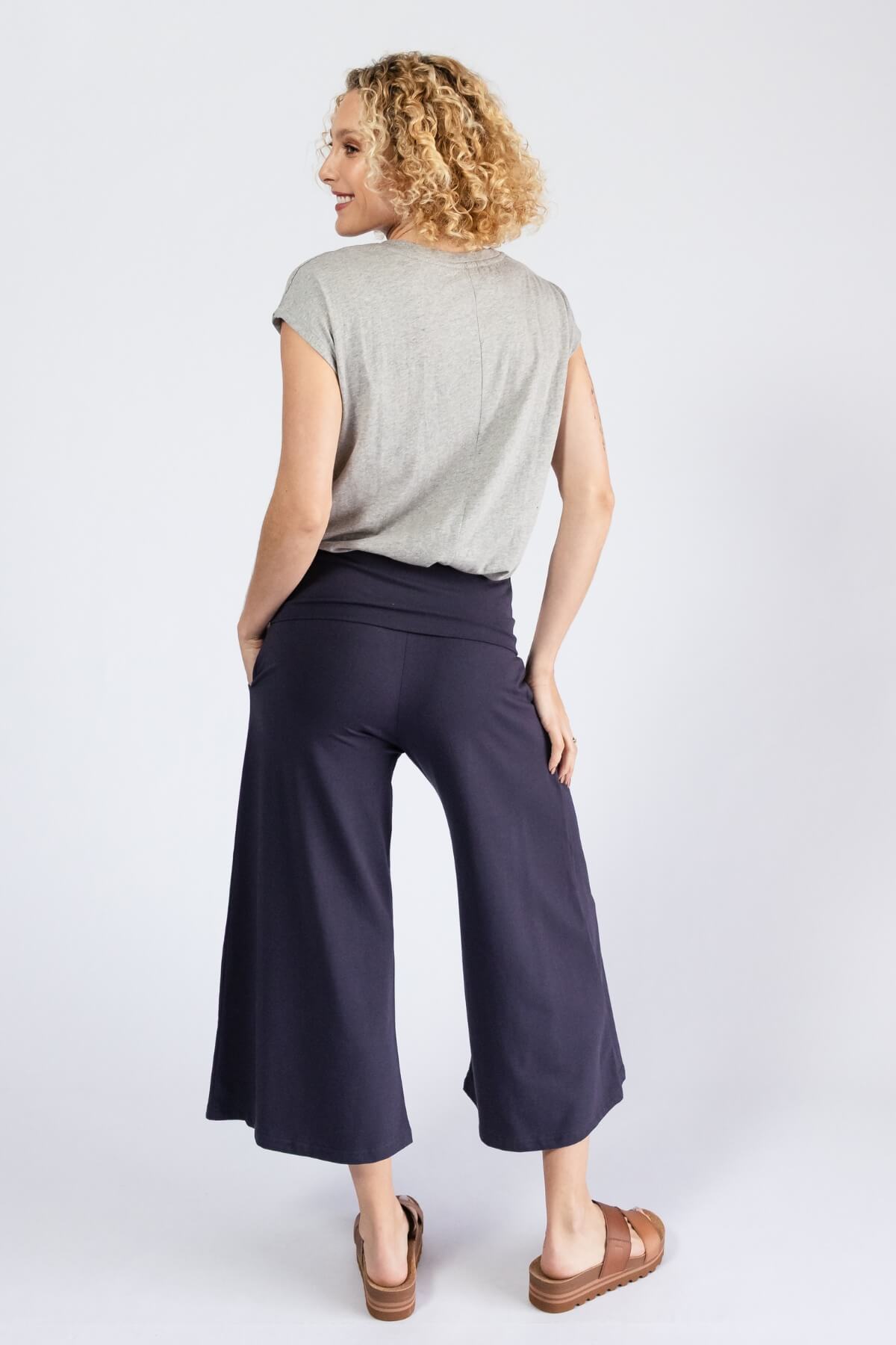 Surya Organic Cotton Cropped Pants - rear view