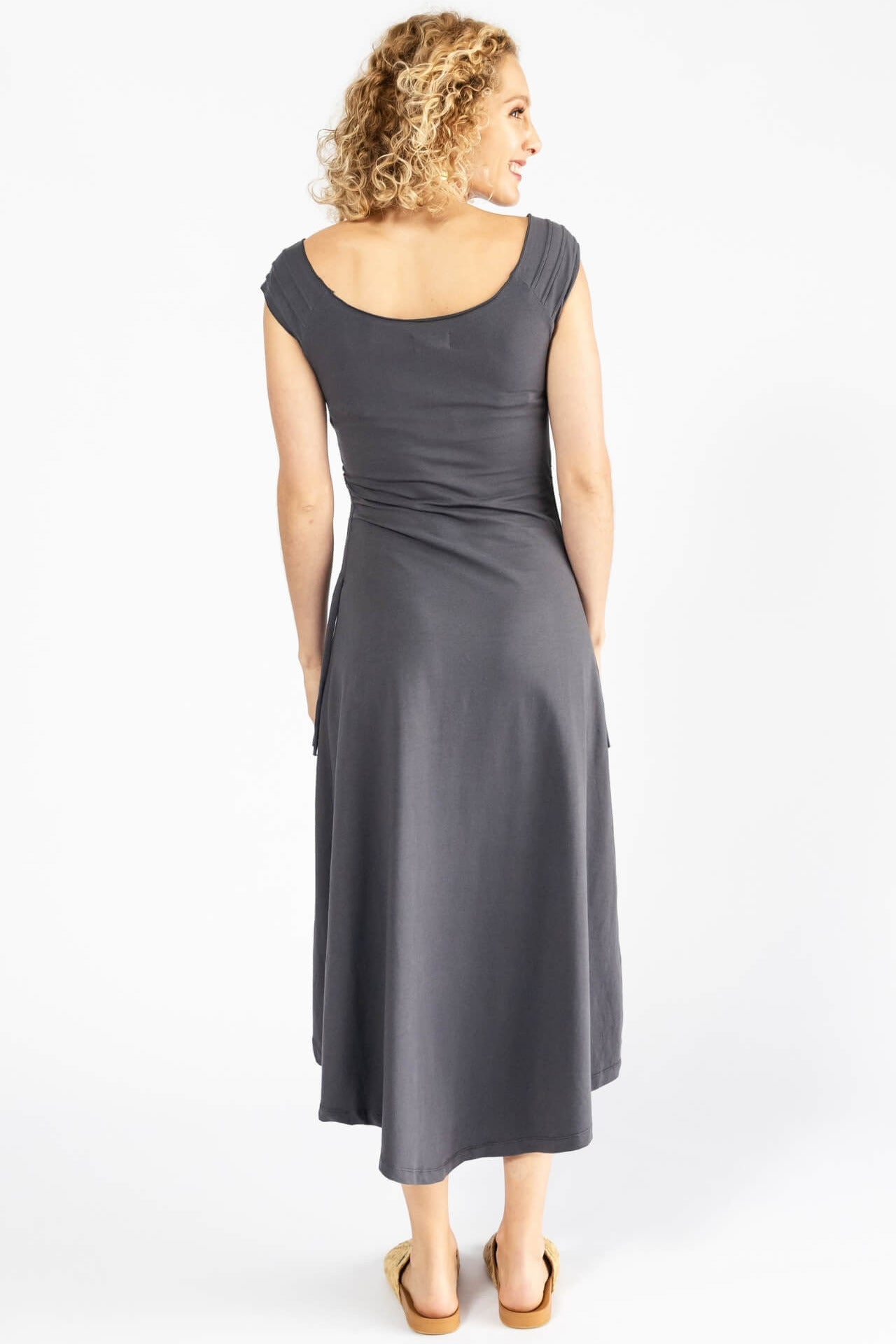 Surya Organic Cotton 'Priya' Dress - Dusty Grey