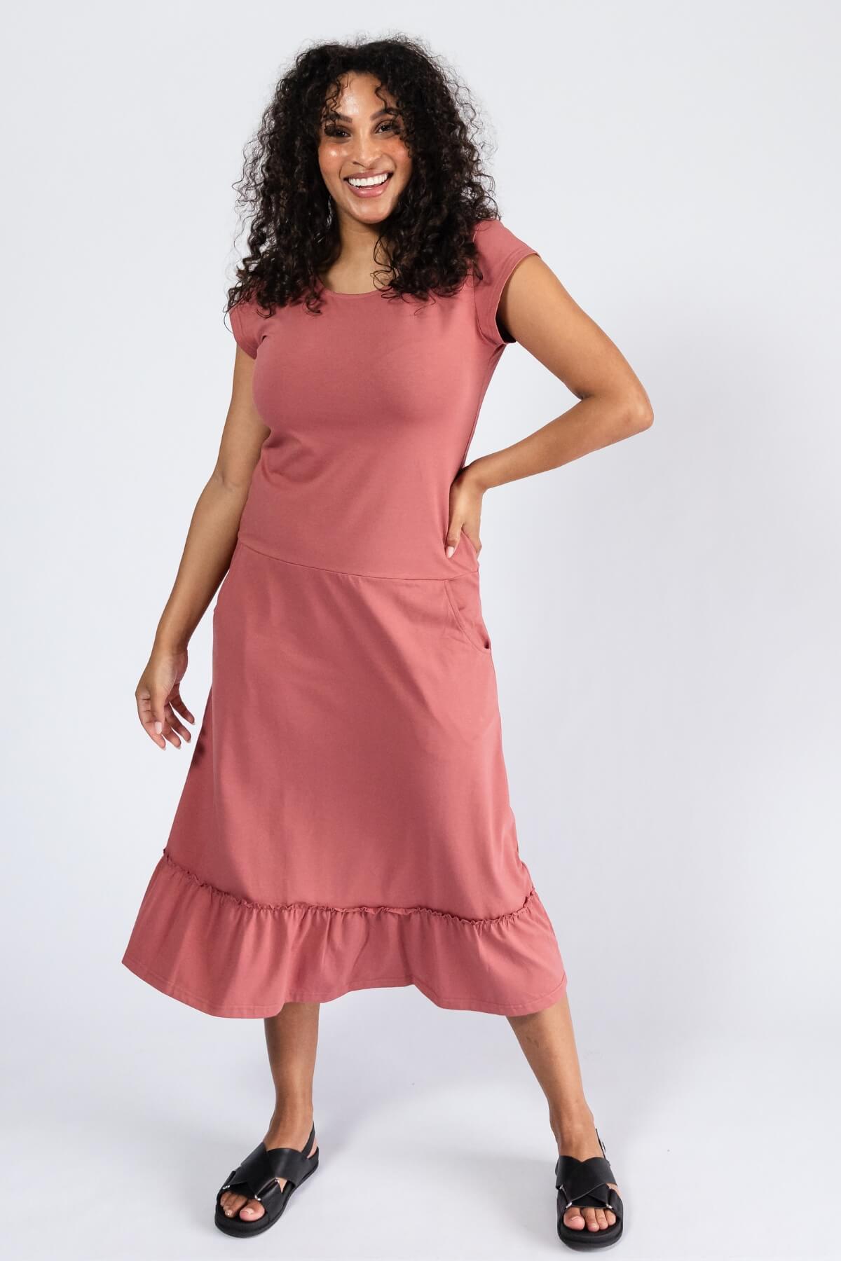 Surya Ethical Organic Cotton Midi Dress - flattering design