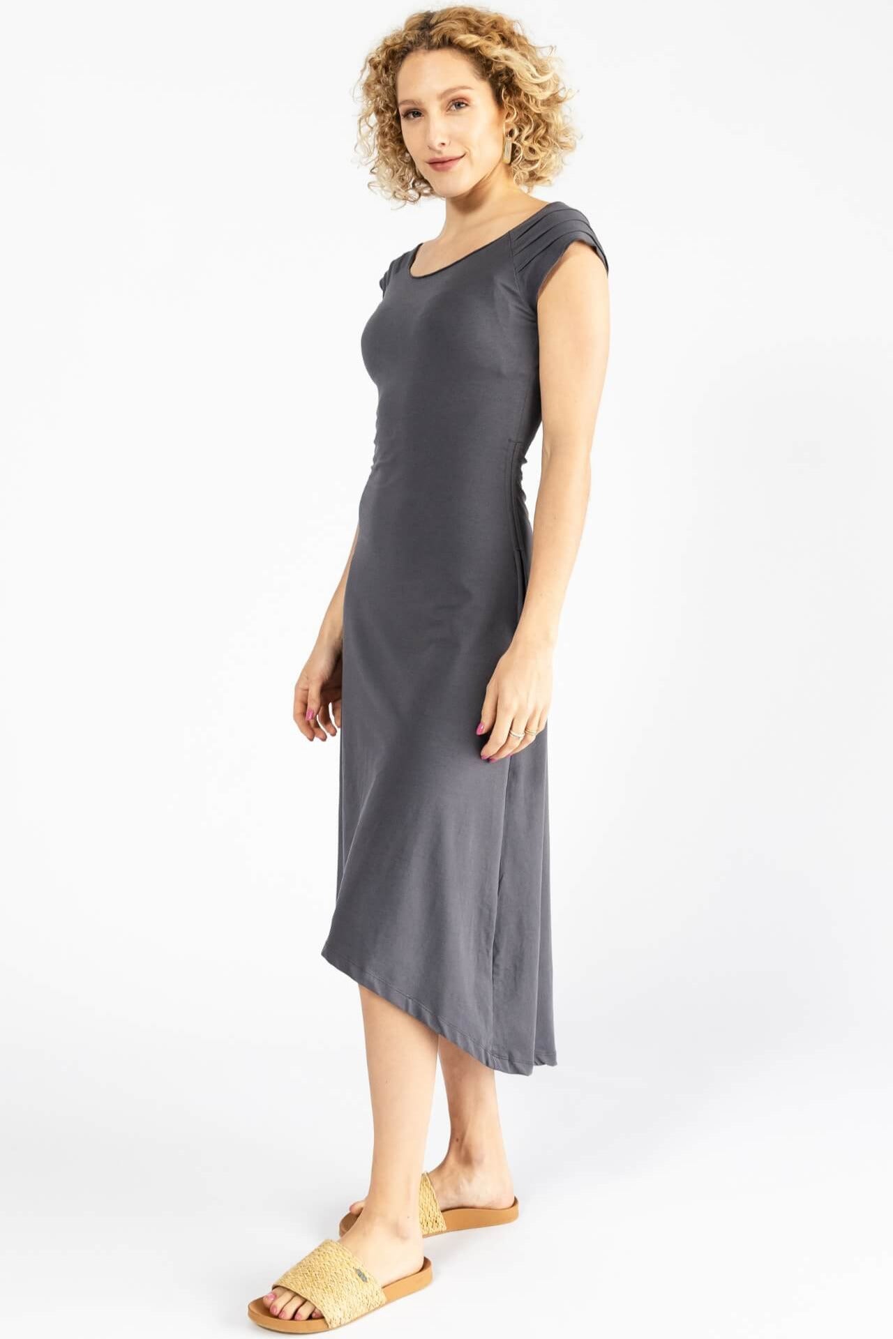 Surya Organic Cotton 'Priya' Dress - Dusty Grey
