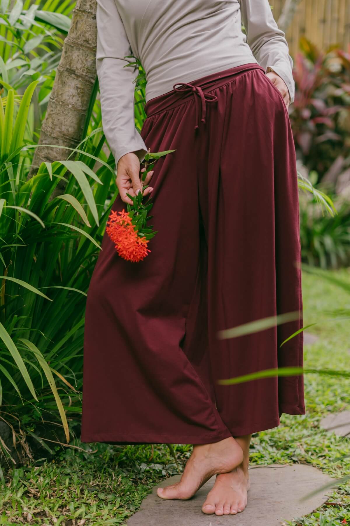Organic Cotton Palazzo Pants for Women - on location in Bali