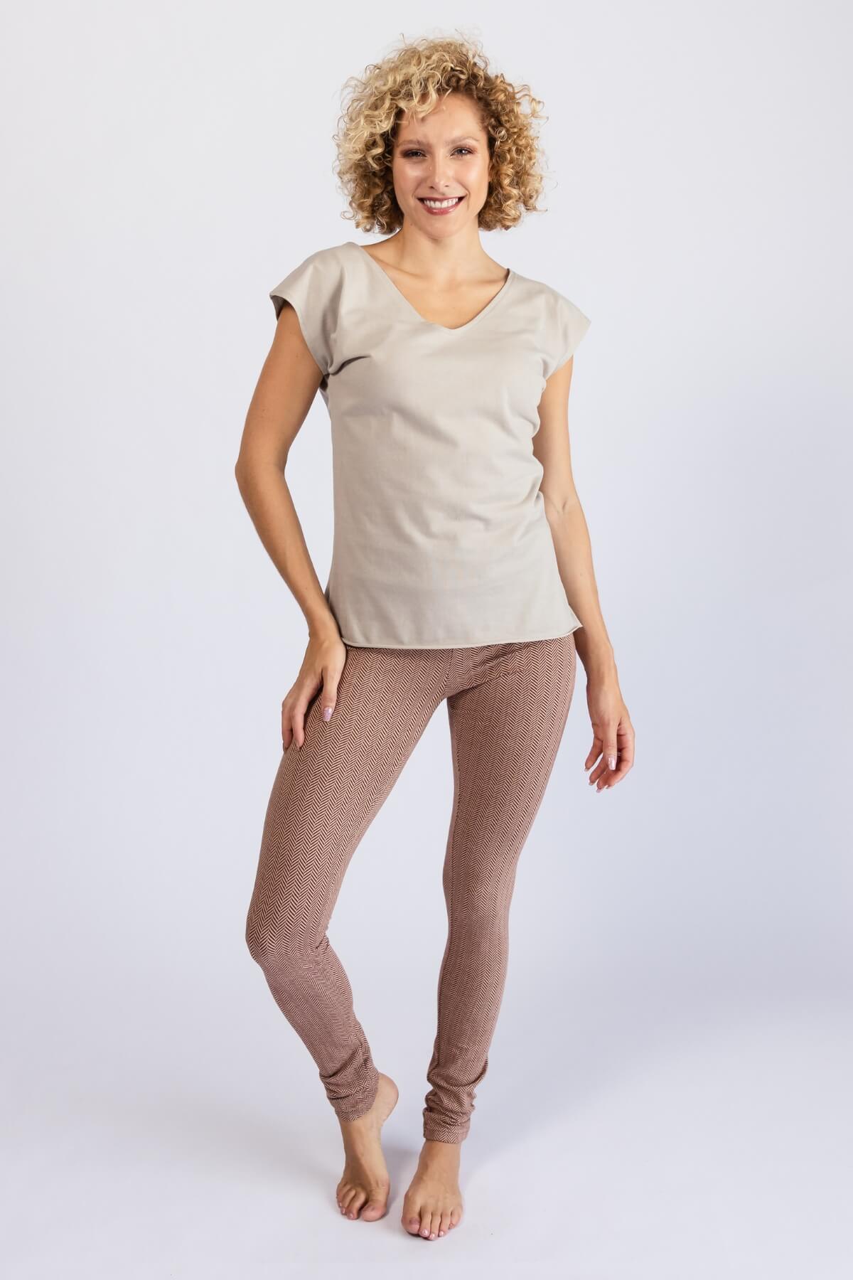 Surya Organic Cotton Jacquard Leggings - Maroon