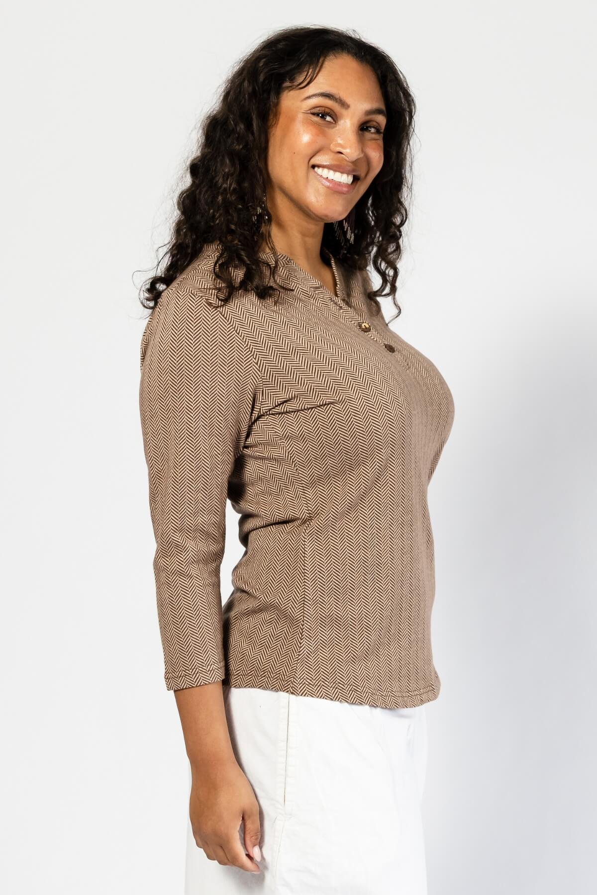 Surya Organic Cotton Jacquard Tops for Women - right side view