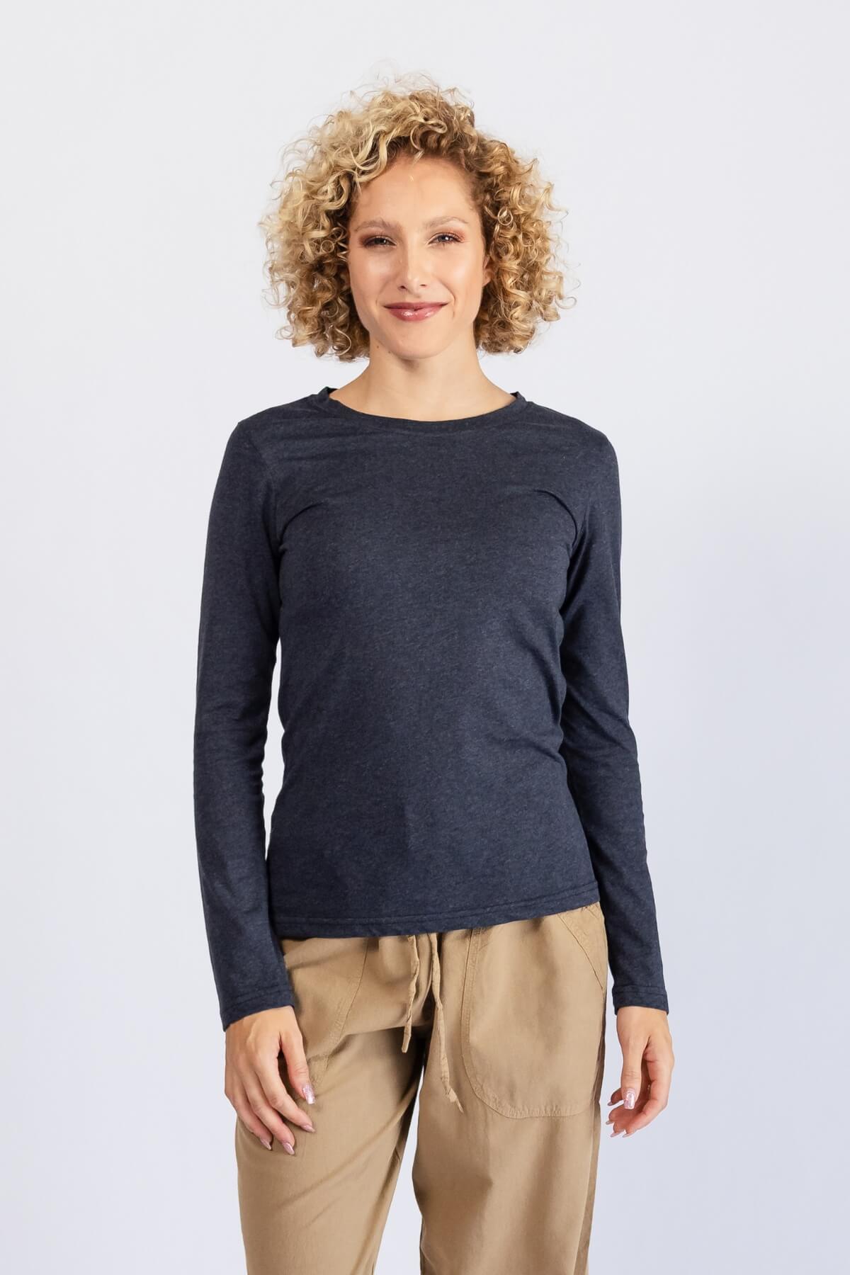 Surya Organic Cotton Long Sleeve Basic Top - lightweight top for layering