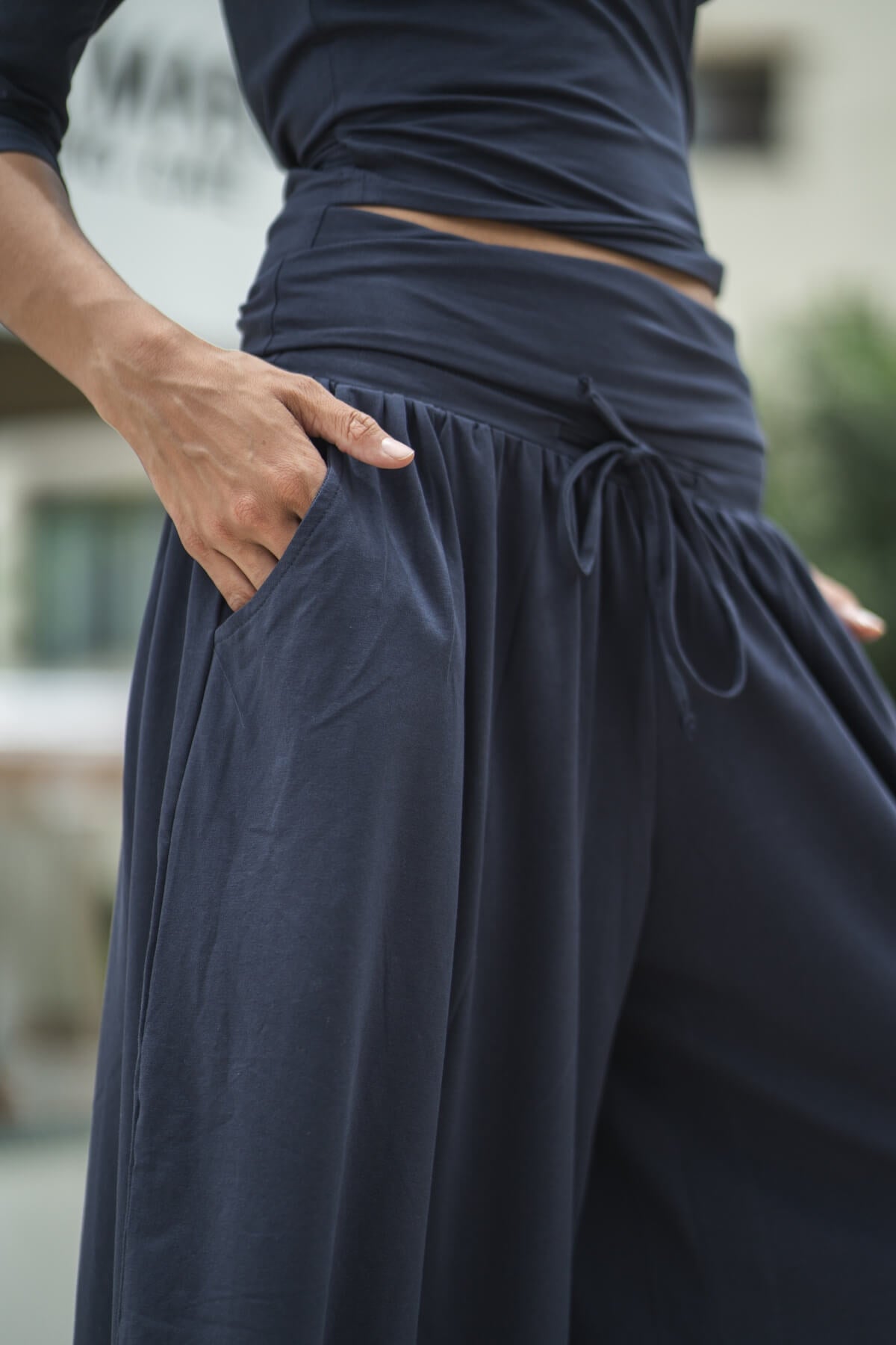 Surya Organic Cotton Palazzo Pants - with two hip pockets