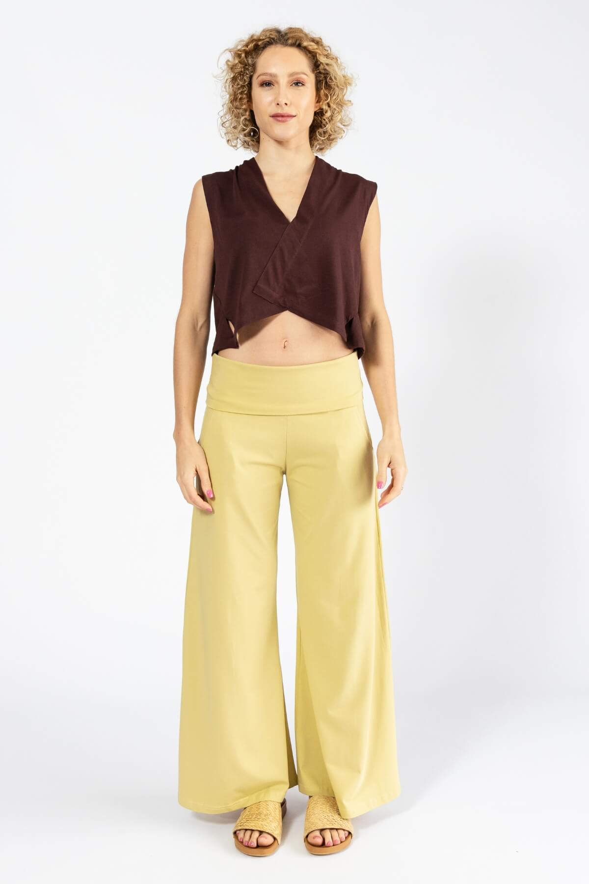 Surya Australia Organic Cotton 'Freedom Pants' made in Nepal - Lemon