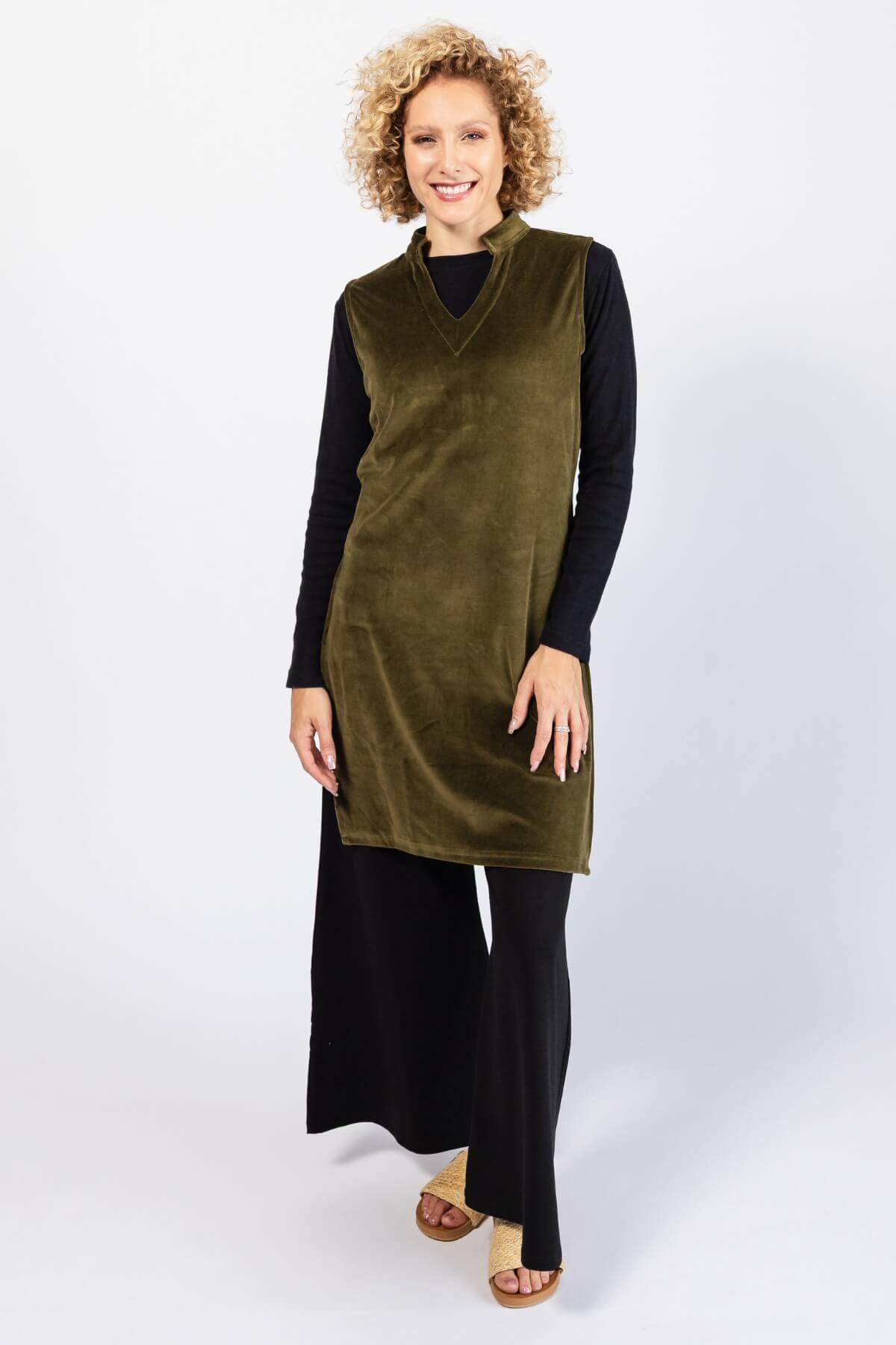 Surya Organic Velvet Pinafore | Ethically made in Nepal